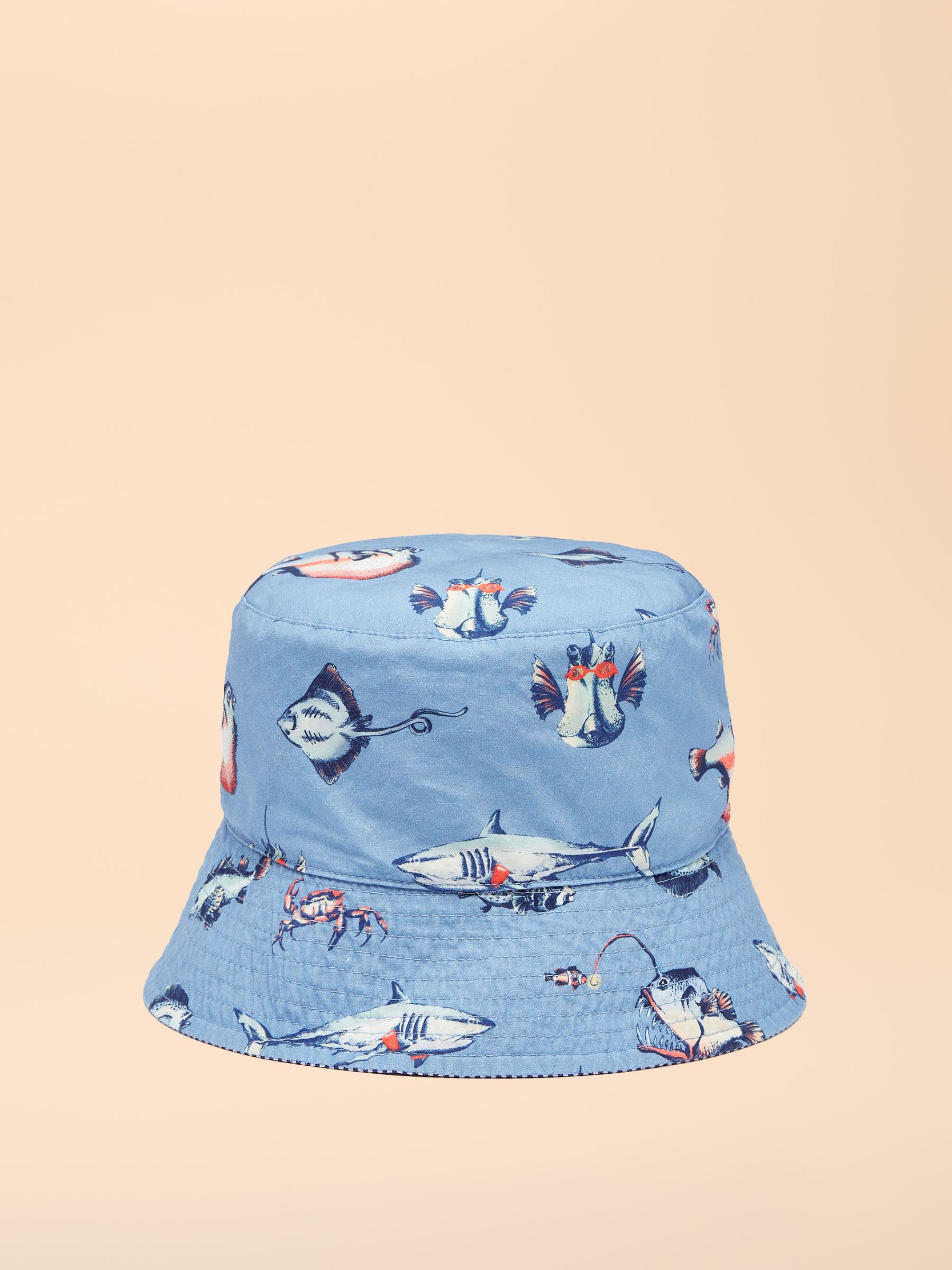 Boys' Bayley Blue Reversible Fish Bucket Hat - Image 1 of 3