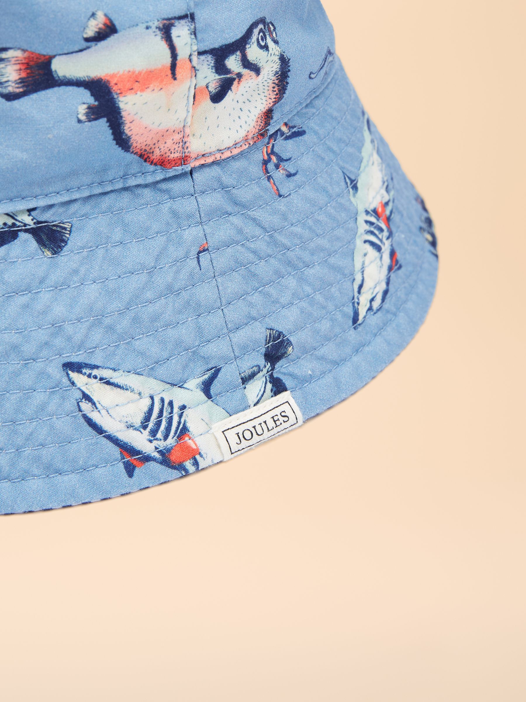Boys' Bayley Blue Reversible Fish Bucket Hat - Image 2 of 3