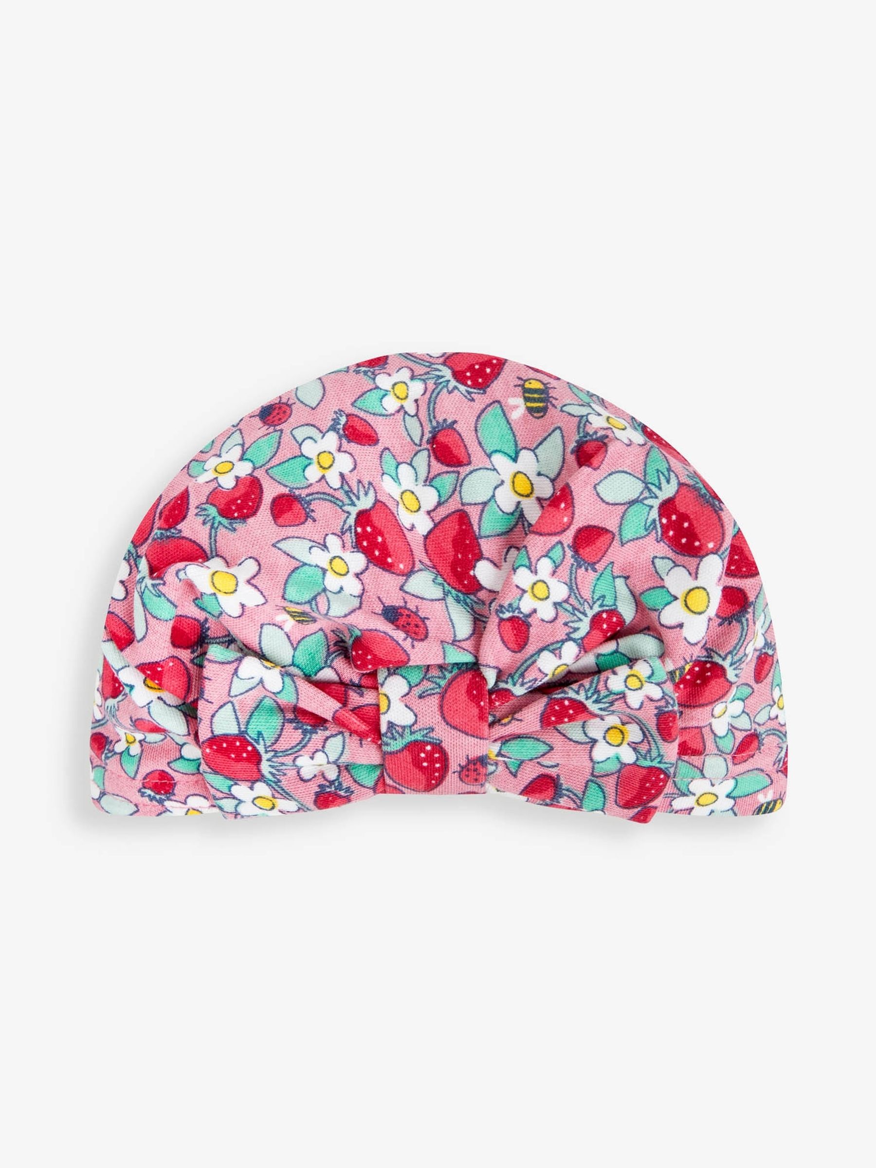 Pink Strawberry Print Baby Turban - Image 1 of 2