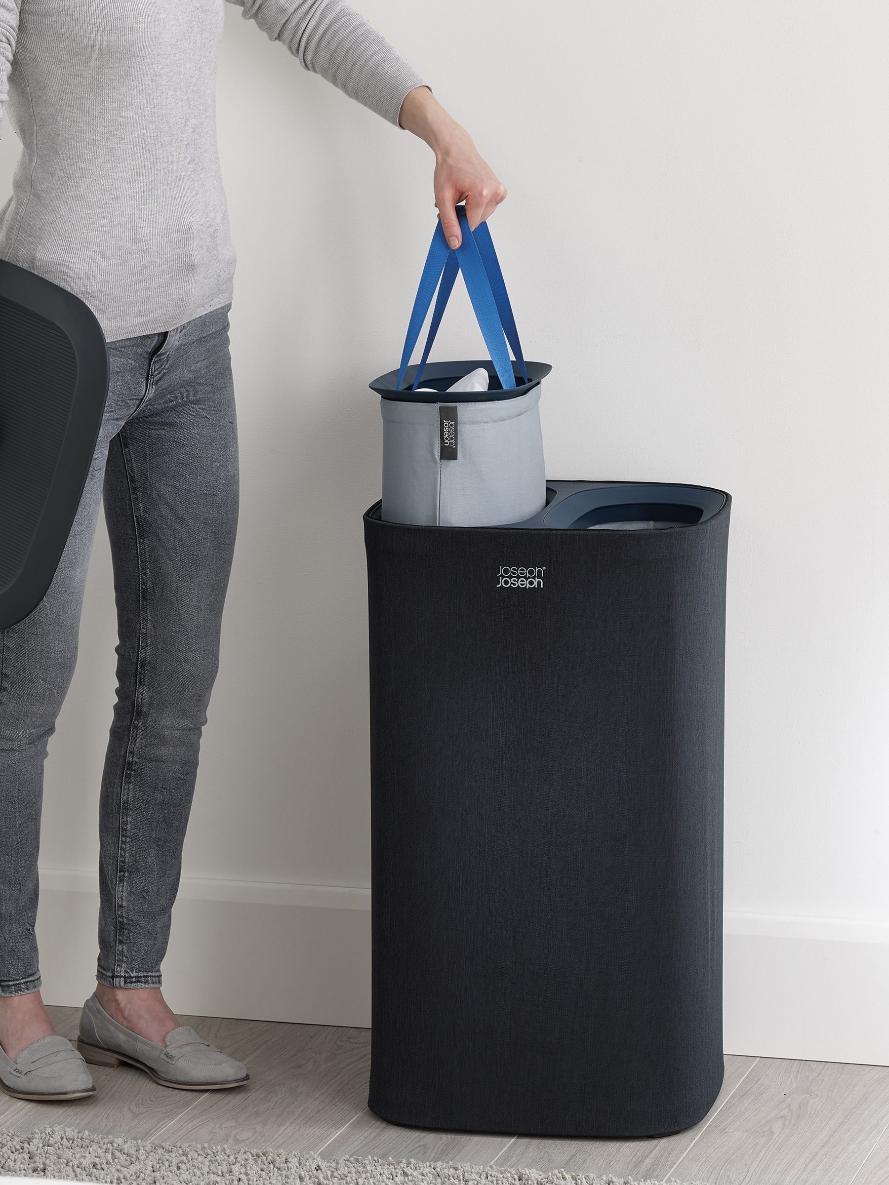 Joseph Joseph Black Tota 60 Litre Laundry Separation Basket - Image 7 of 7