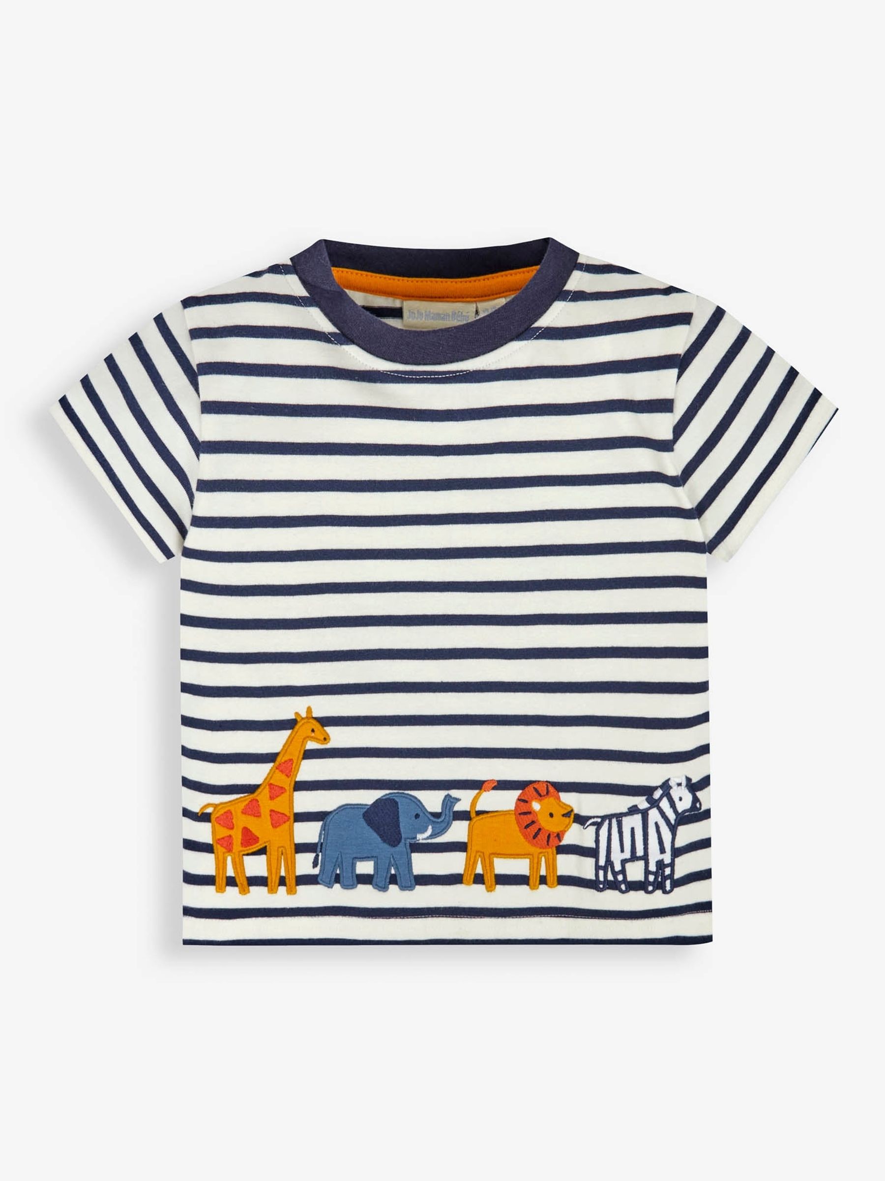 Ecru Navy Stripe Safari Appliqué T-Shirt - Image 1 of 2