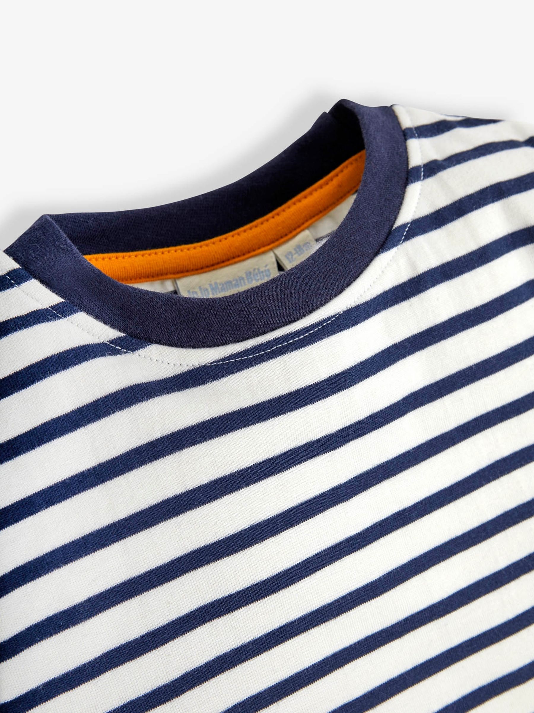 Ecru Navy Stripe Safari Appliqué T-Shirt - Image 2 of 2