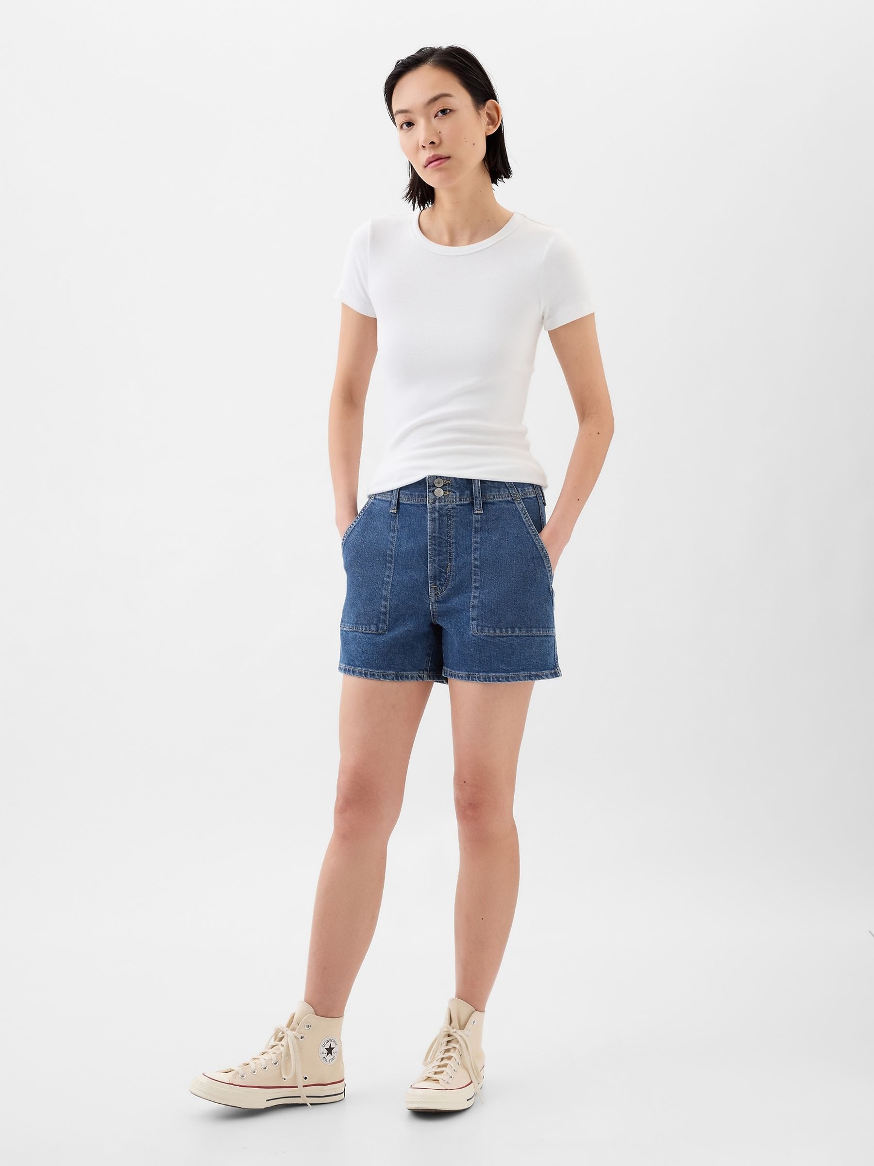 Blue 4" Denim Shorts - Image 1 of 4
