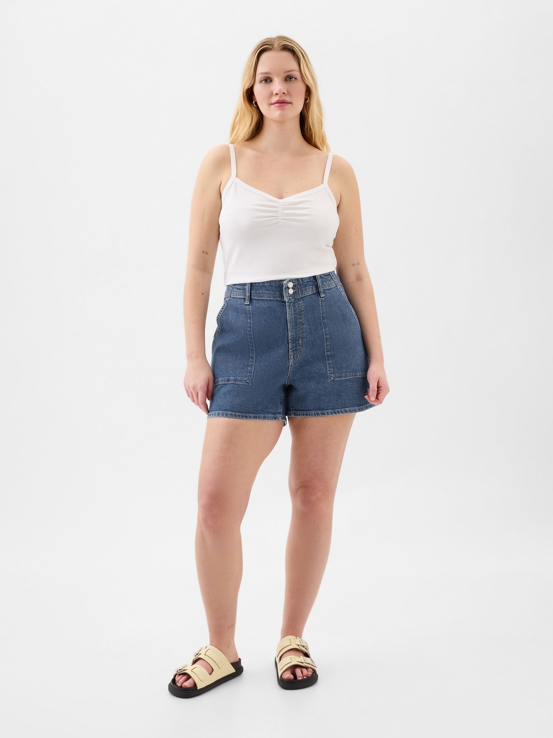 Blue 4" Denim Shorts - Image 3 of 4