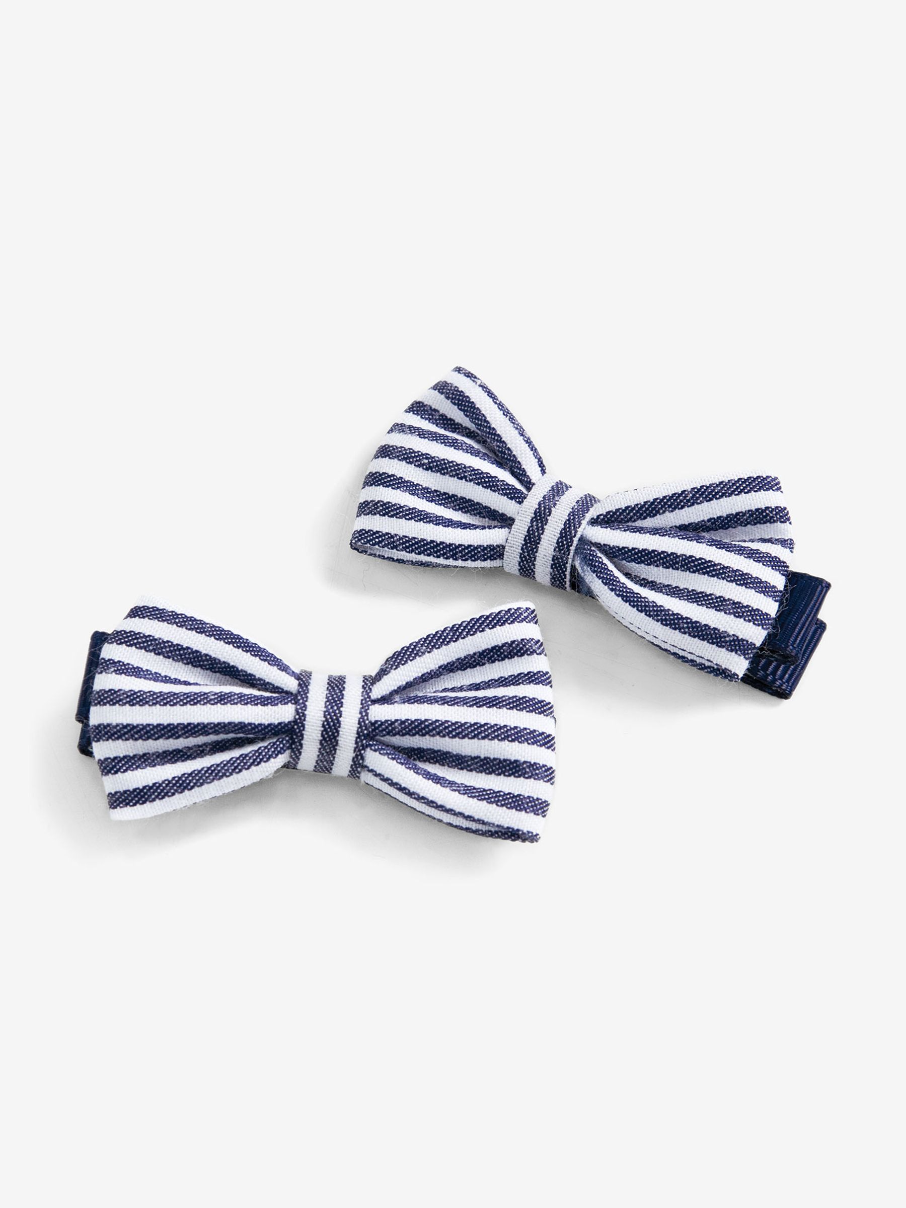 Navy Pair Of Bow Clips - Image 1 of 1