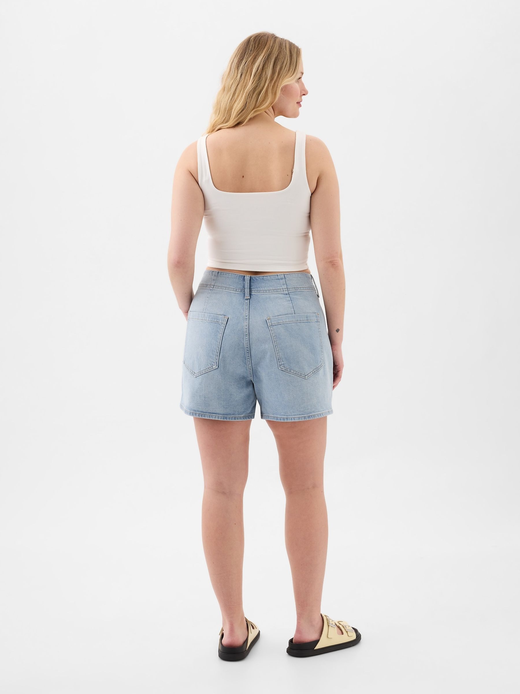 Light Blue 4" Denim Shorts - Image 4 of 4
