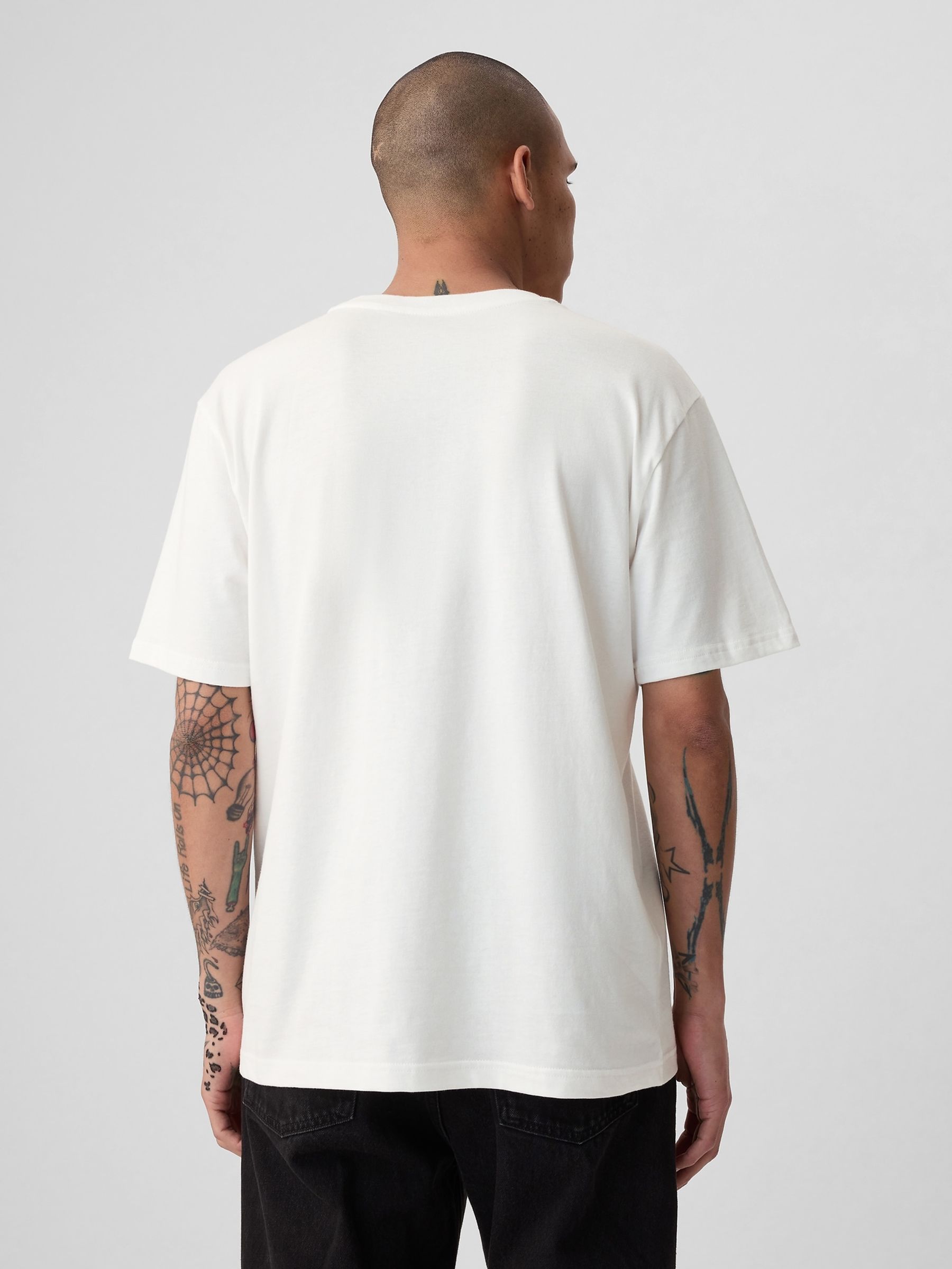 White Def Leopard Cotton Graphic Short Sleeve T-Shirt - Image 2 of 4