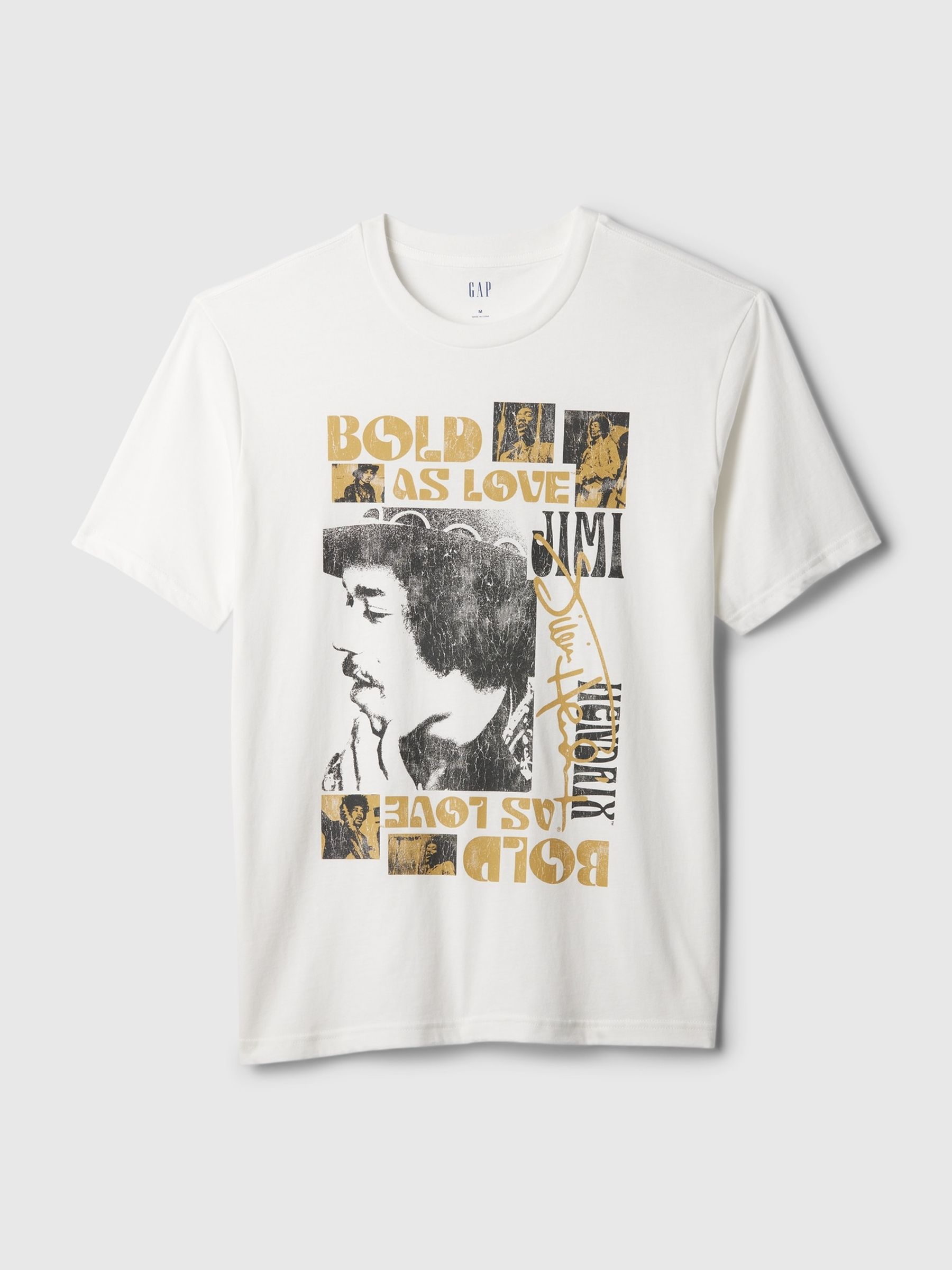 White Jimi Hendrix Cotton Graphic Short Sleeve T-Shirt - Image 4 of 4