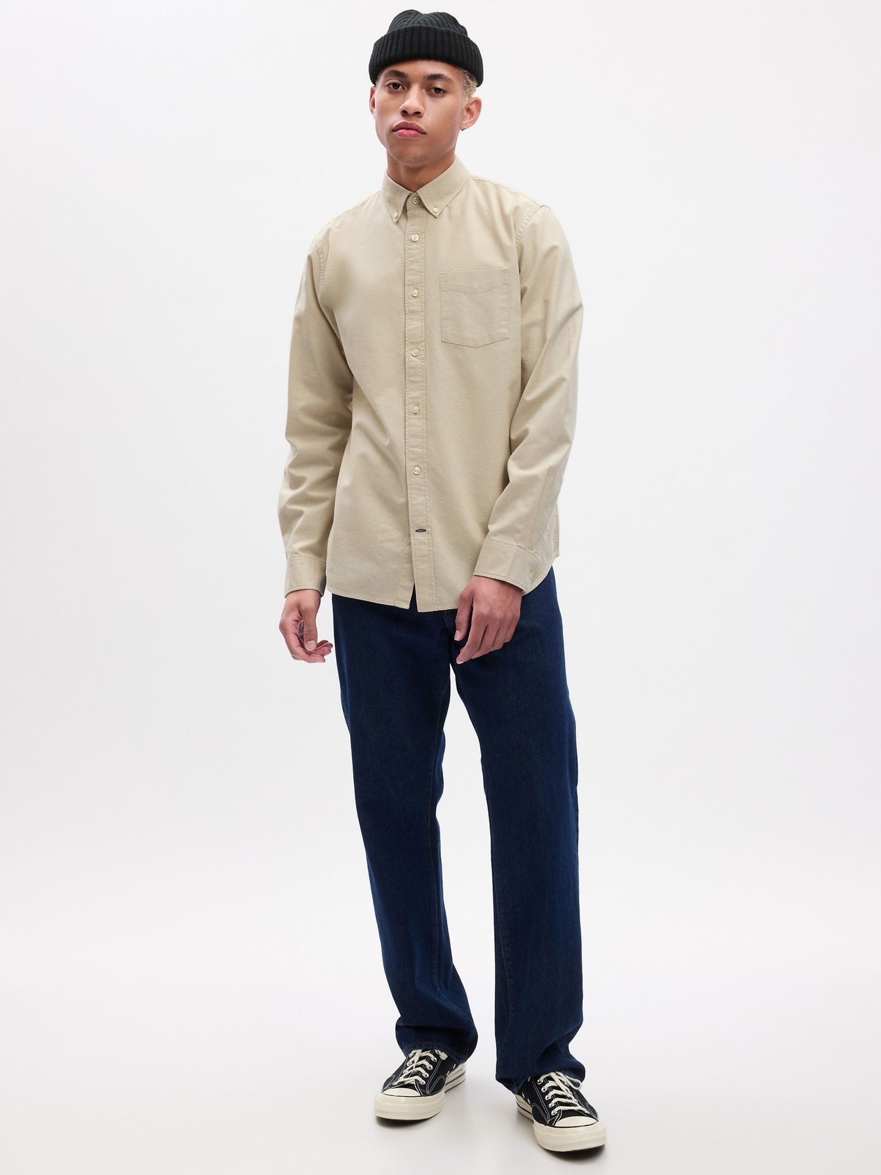 Beige Regular Fit Oxford Shirt - Image 1 of 1