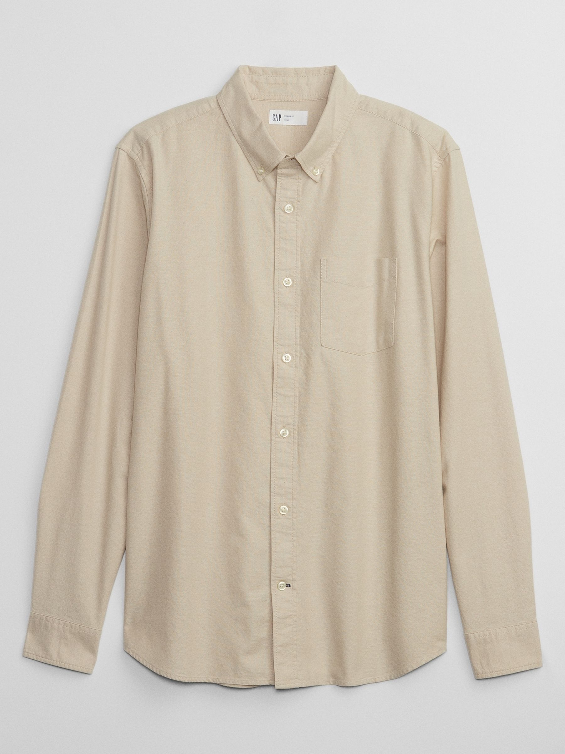 Beige Regular Fit Oxford Shirt - Image 4 of 4