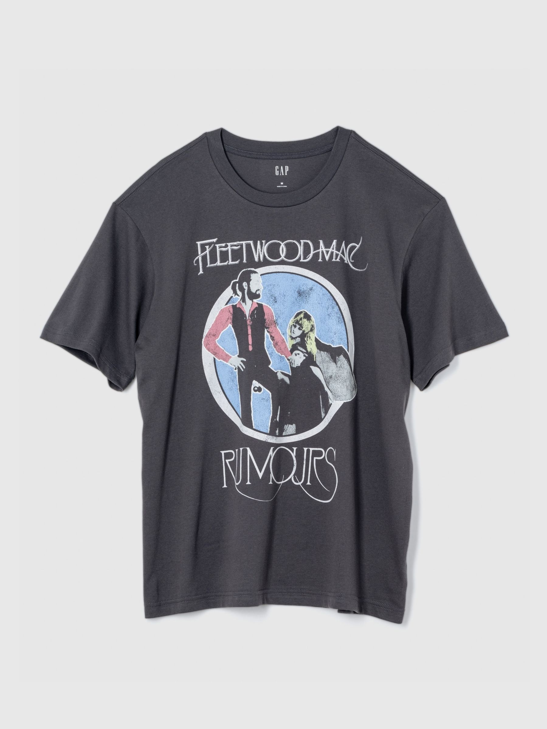 Grey Fleetwood Mac Cotton Graphic Short Sleeve T-Shirt - Image 1 of 2