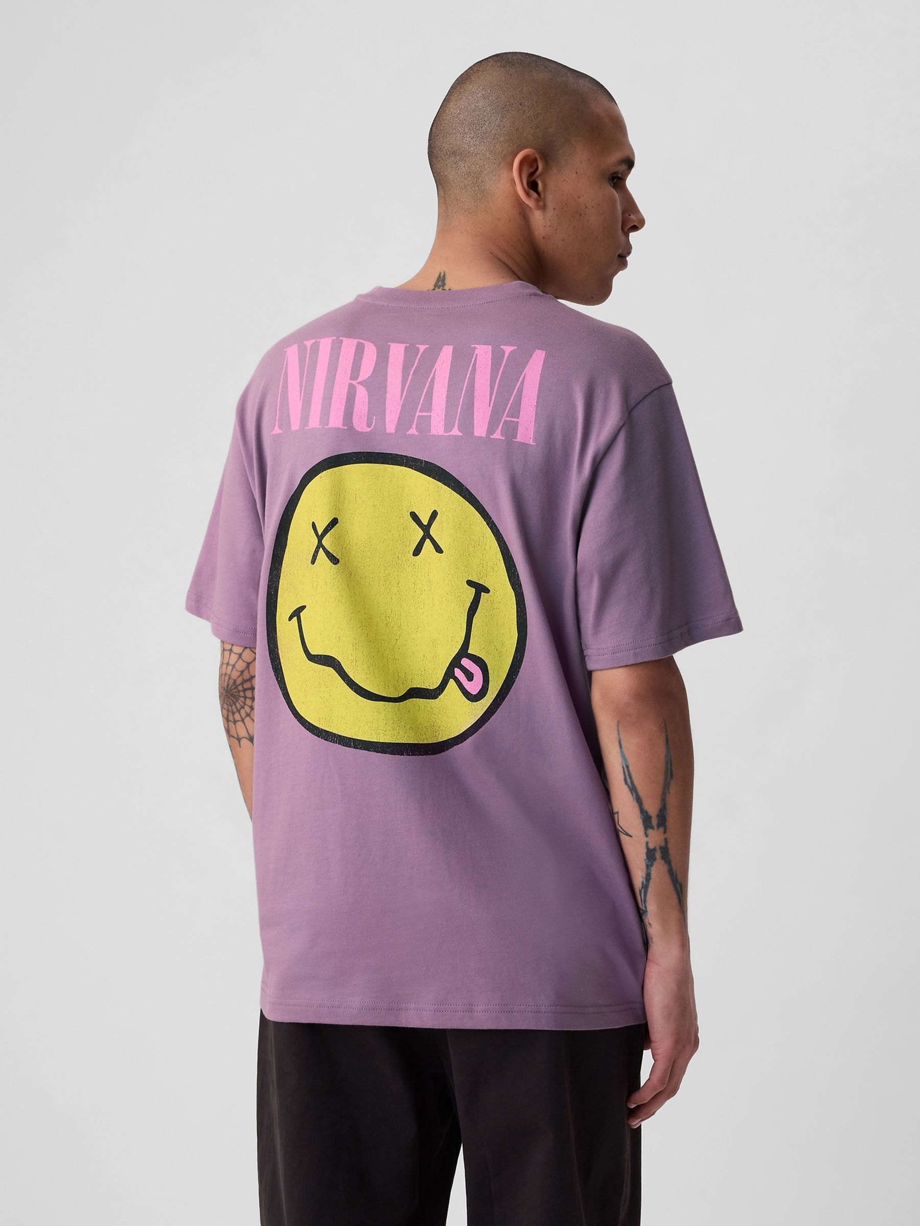 Purple Nirvana Cotton Graphic Short Sleeve T-Shirt - Image 1 of 1