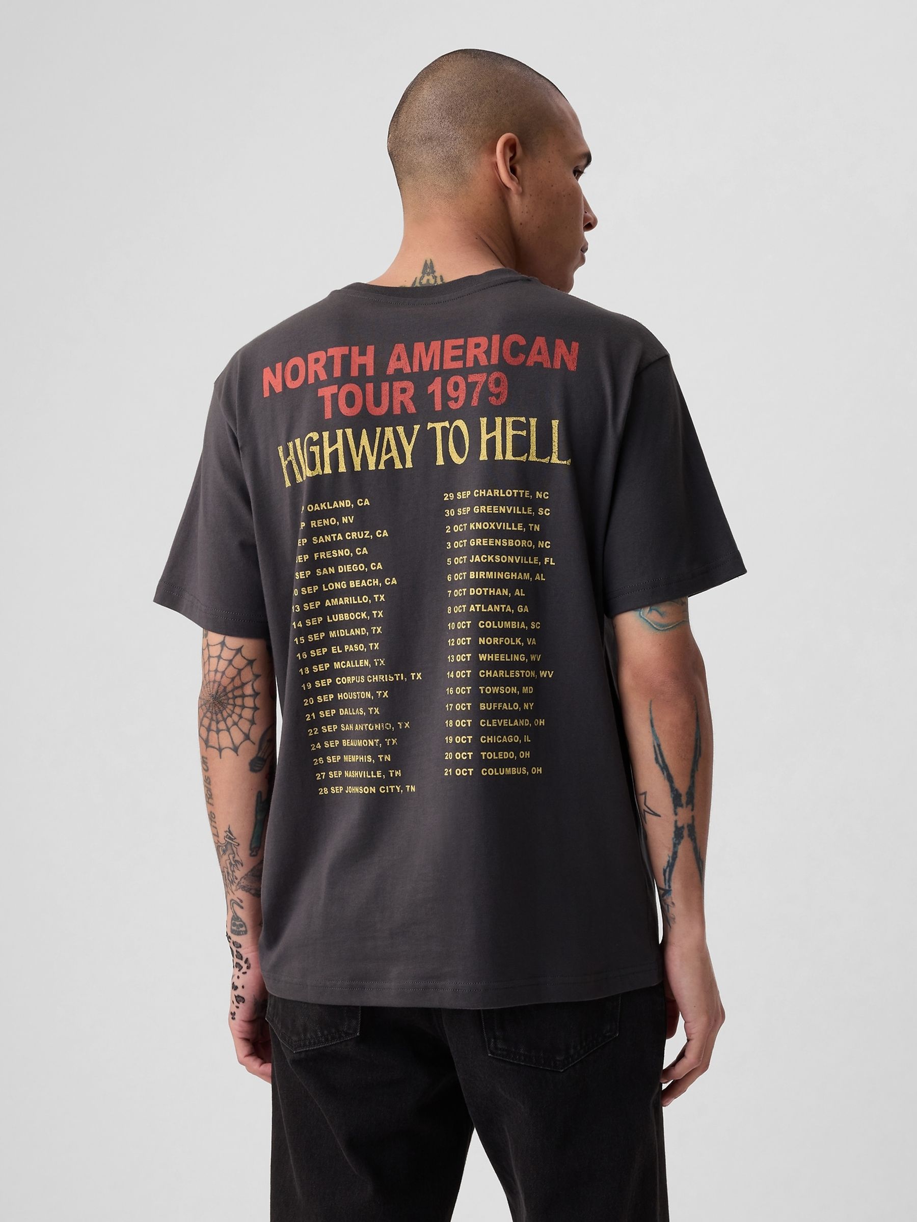 Grey ACDC Cotton Graphic Short Sleeve T-Shirt - Image 2 of 4