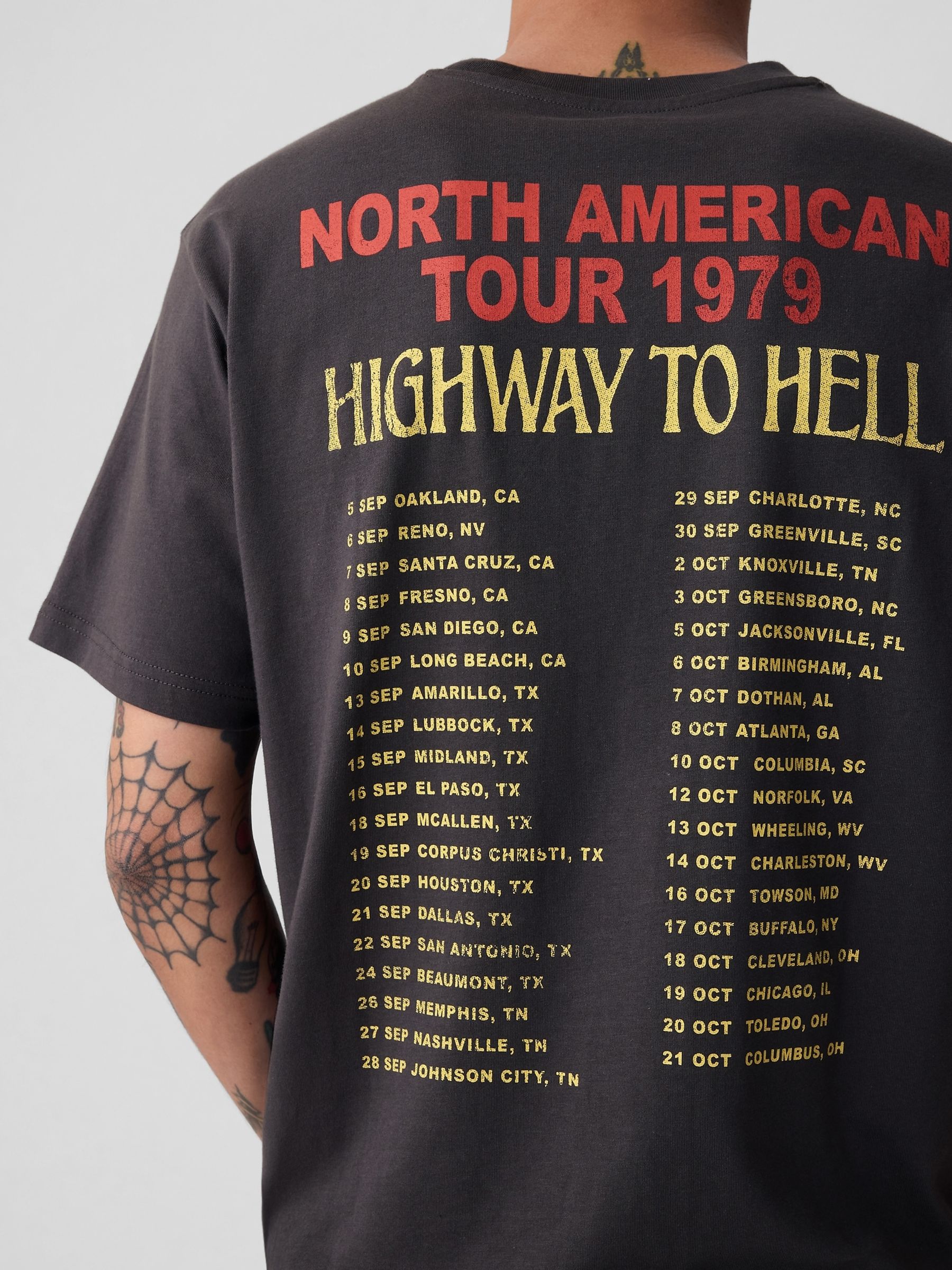 Grey ACDC Cotton Graphic Short Sleeve T-Shirt - Image 3 of 4
