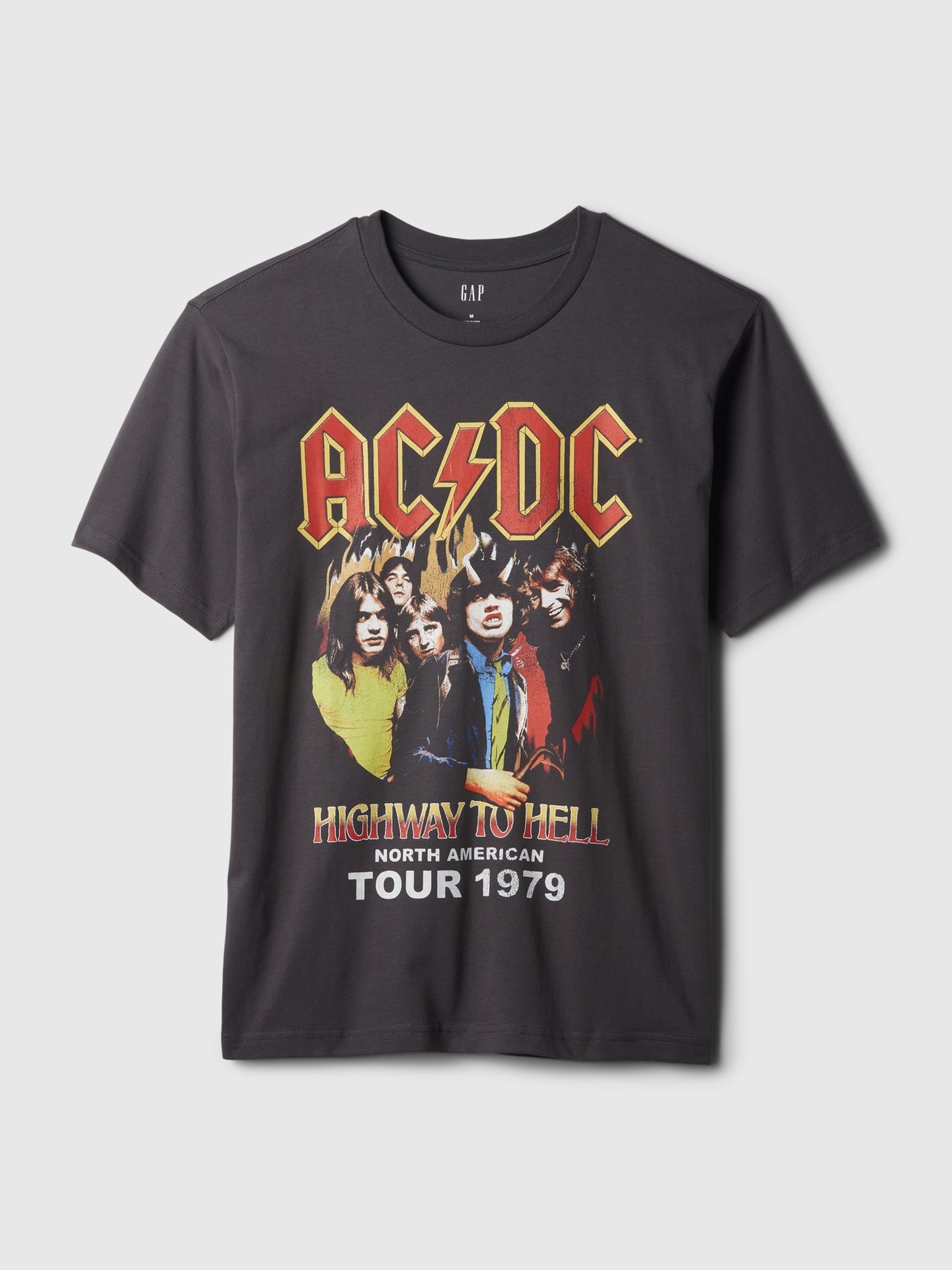 Grey ACDC Cotton Graphic Short Sleeve T-Shirt - Image 4 of 4