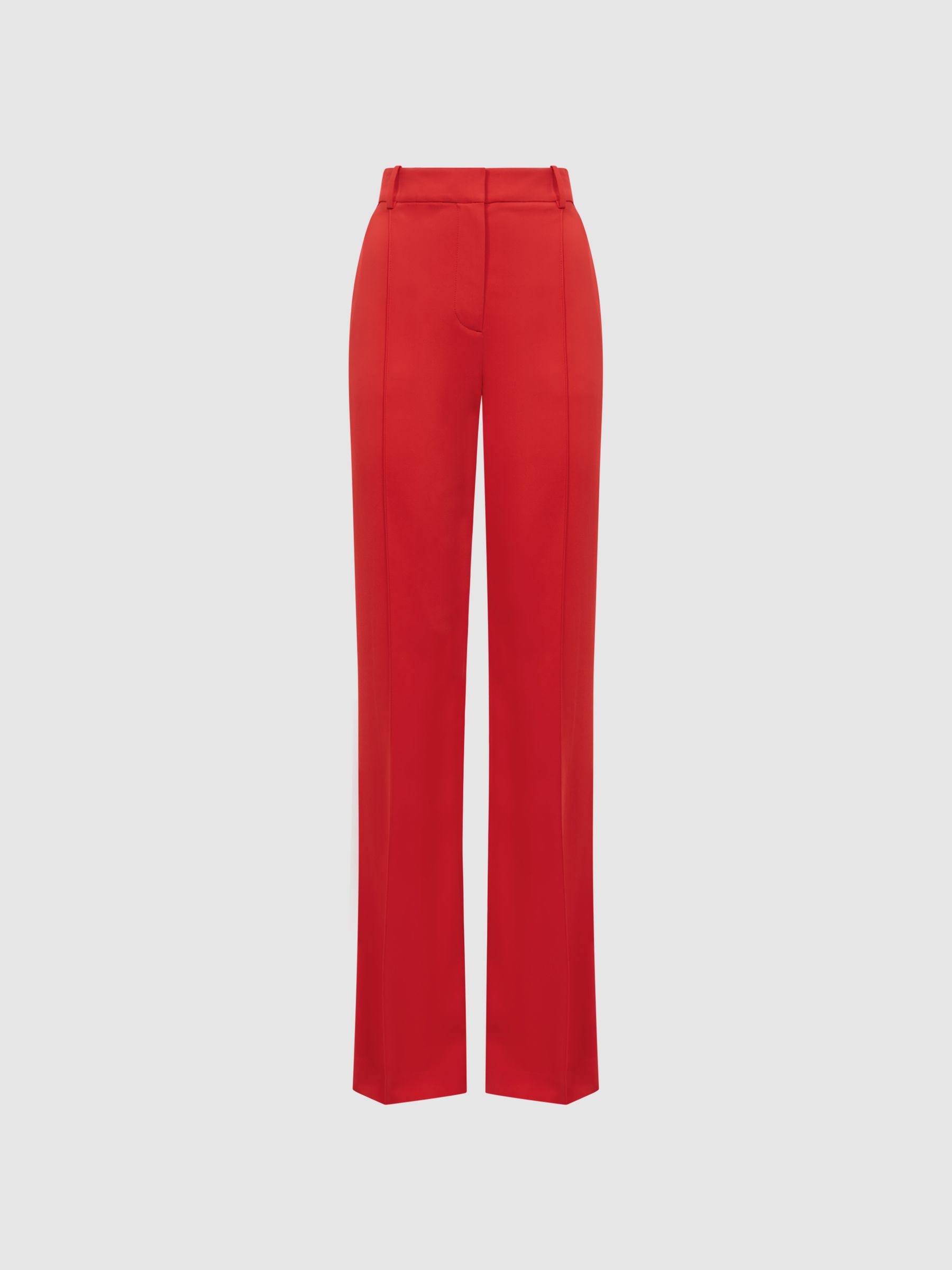 Wide Leg Mid Rise Trousers in Coral - Image 2 of 5 Wide Leg Mid Rise Trousers in Coral - Image 2 of 5