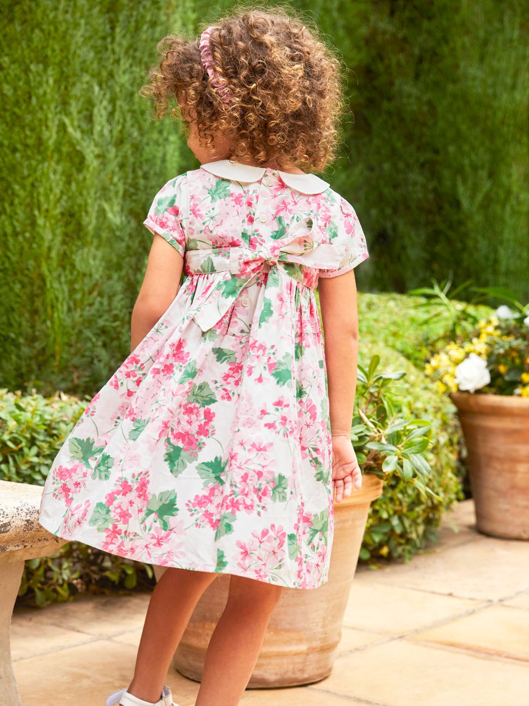 Pink Floral Collar Party Dress - Image 2 of 9