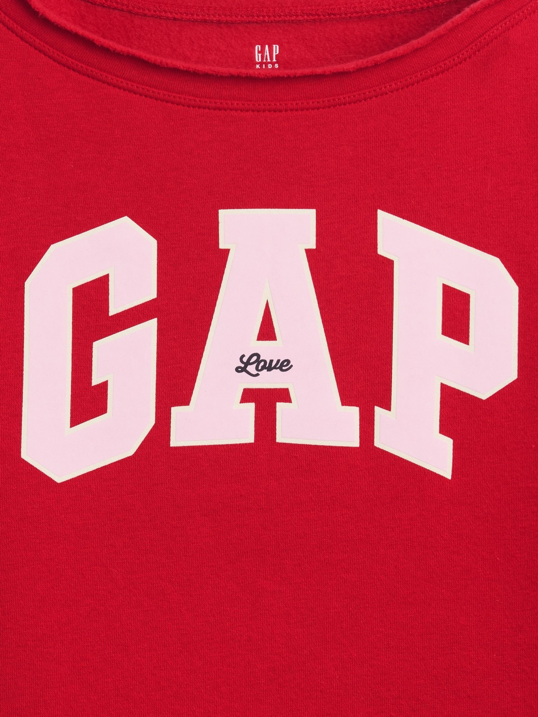Red Vintage Soft Rolled Neck Off-Shoulder Logo Sweatshirt - Image 4 of 5