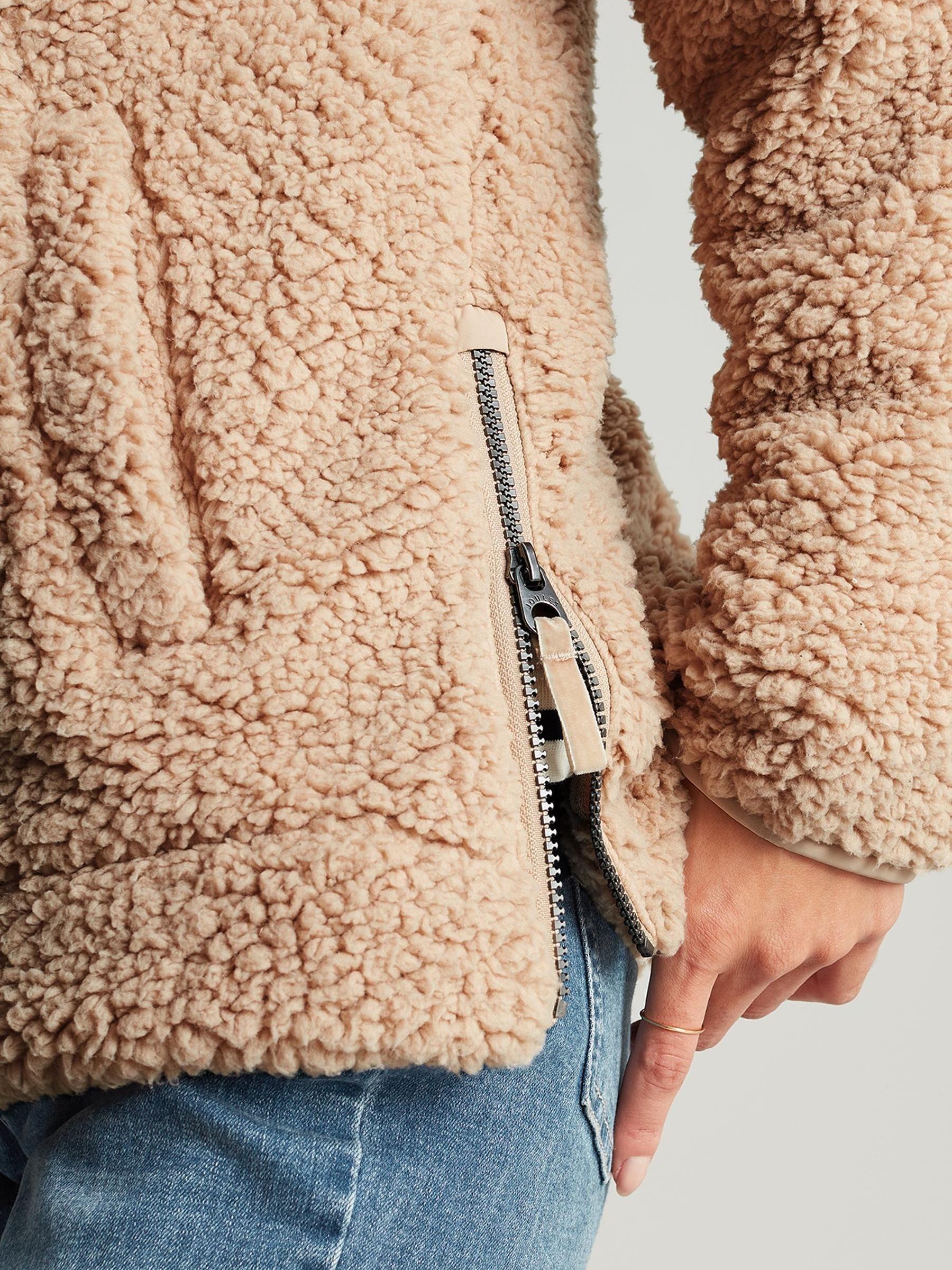 Tilly Tan Brown Half Zip Borg Fleece - Image 6 of 7