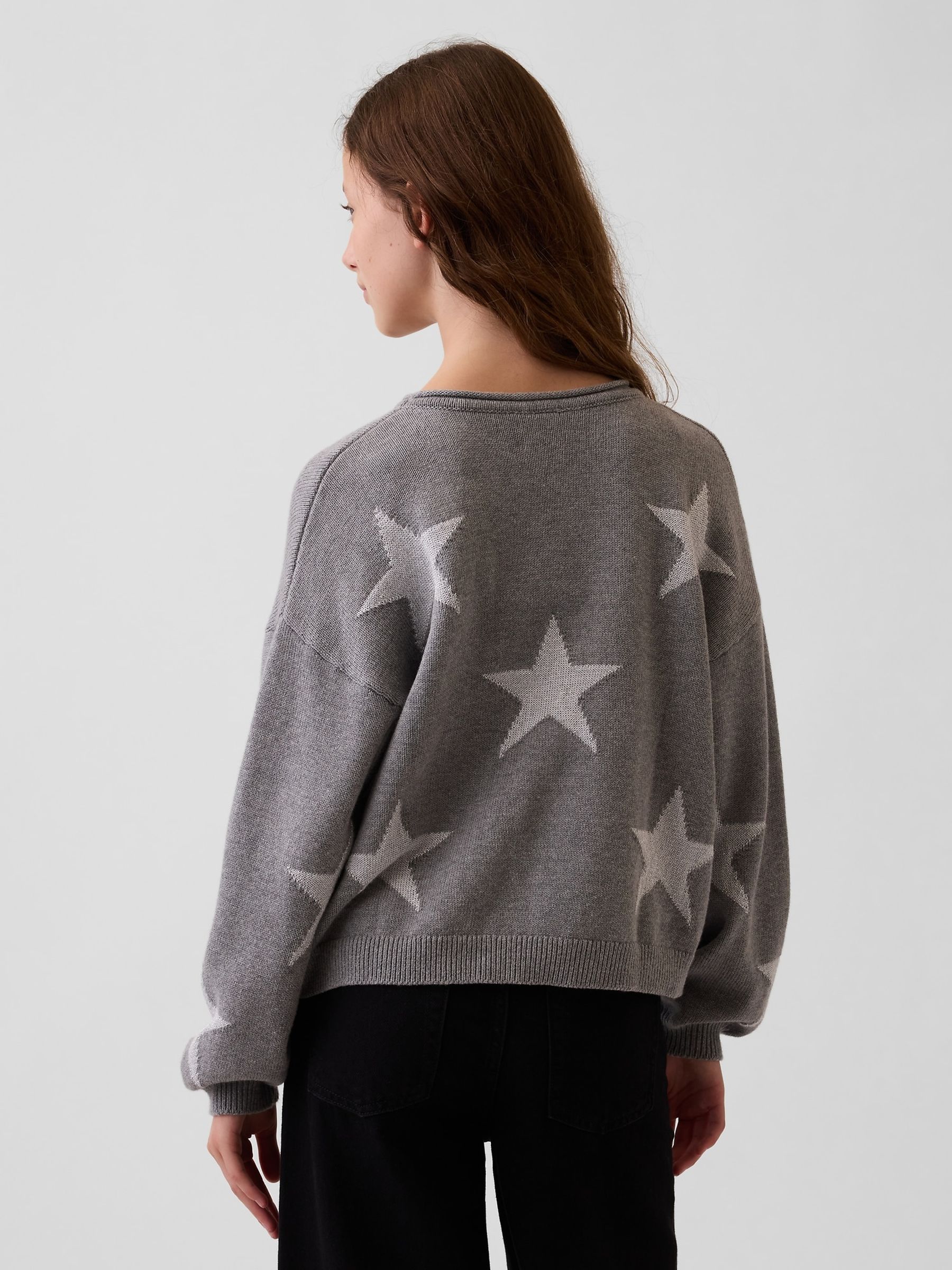 Grey Star Oversized Rolled Neck Jumper - Image 2 of 5 Grey Star Oversized Rolled Neck Jumper - Image 2 of 5