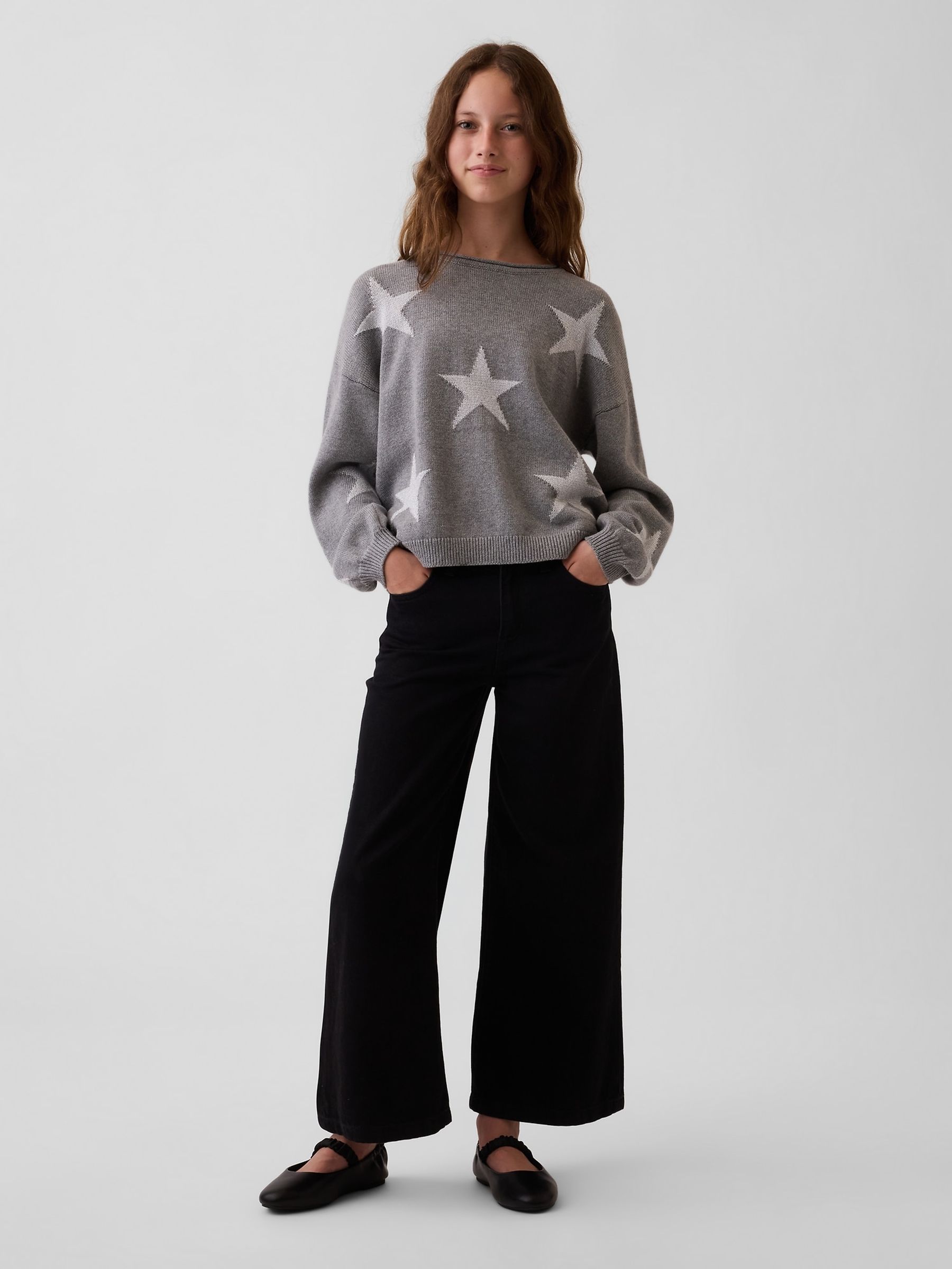 Grey Star Oversized Rolled Neck Jumper - Image 3 of 5