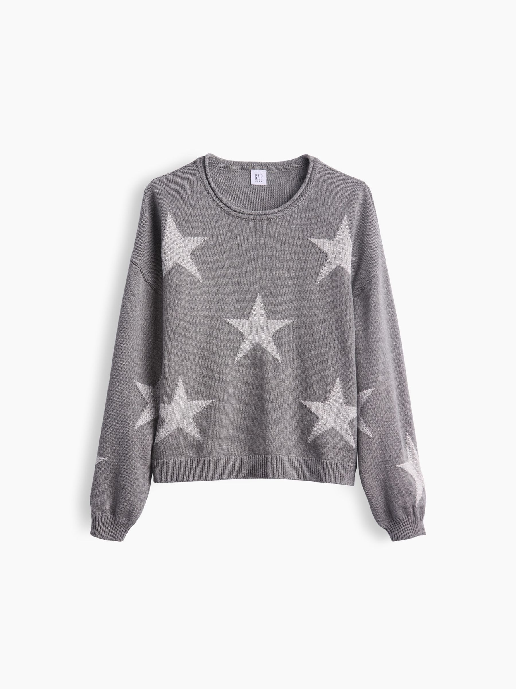 Grey Star Oversized Rolled Neck Jumper - Image 4 of 5