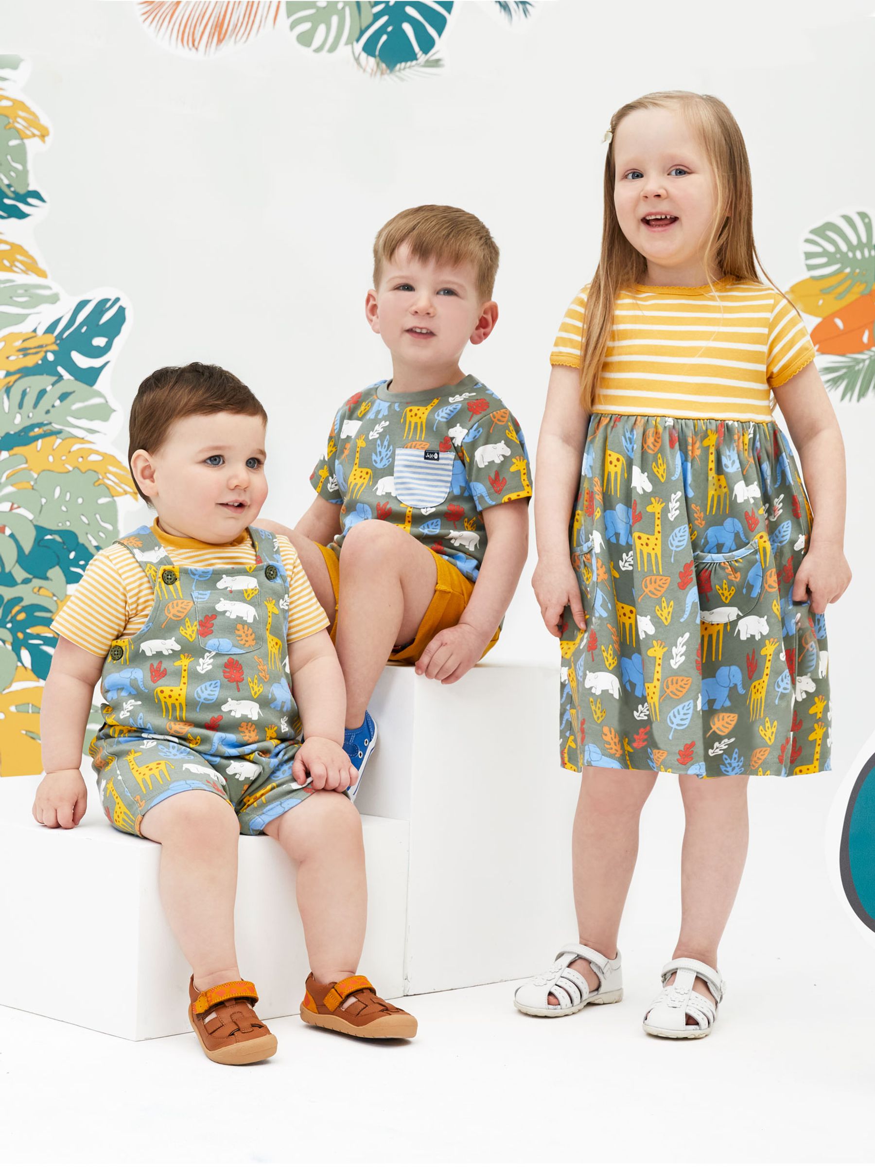 Khaki Girls' Khaki Jungle Print Pet in Pocket Dress - Image 3 of 3