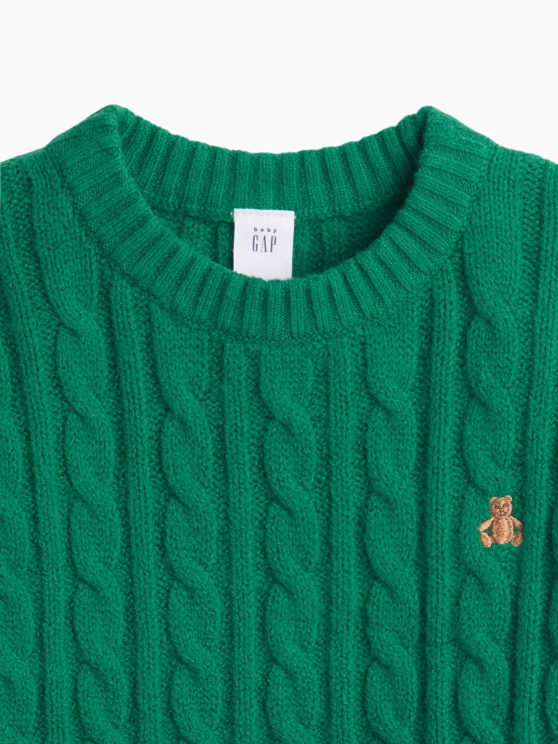 Vivid Green CashSoft Cable-Knit Jumper - Image 4 of 4