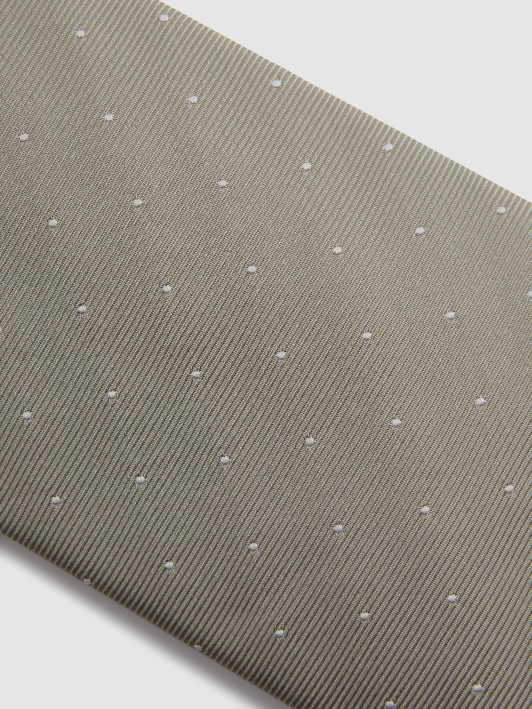 Polka Dot Silk Tie in Champagne - Image 5 of 5