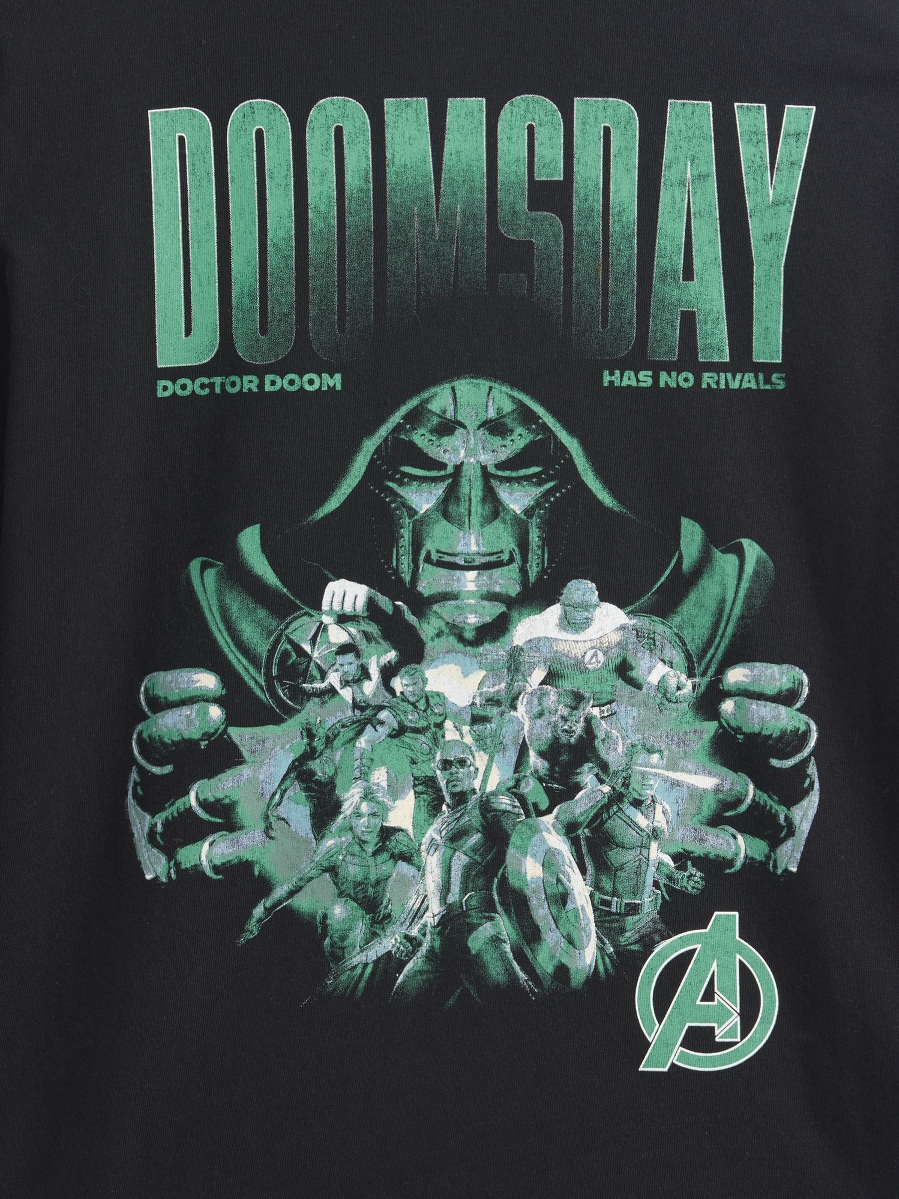 Black Dr Doom Marvel Relaxed Graphic Long Sleeve T-Shirt - Image 3 of 3