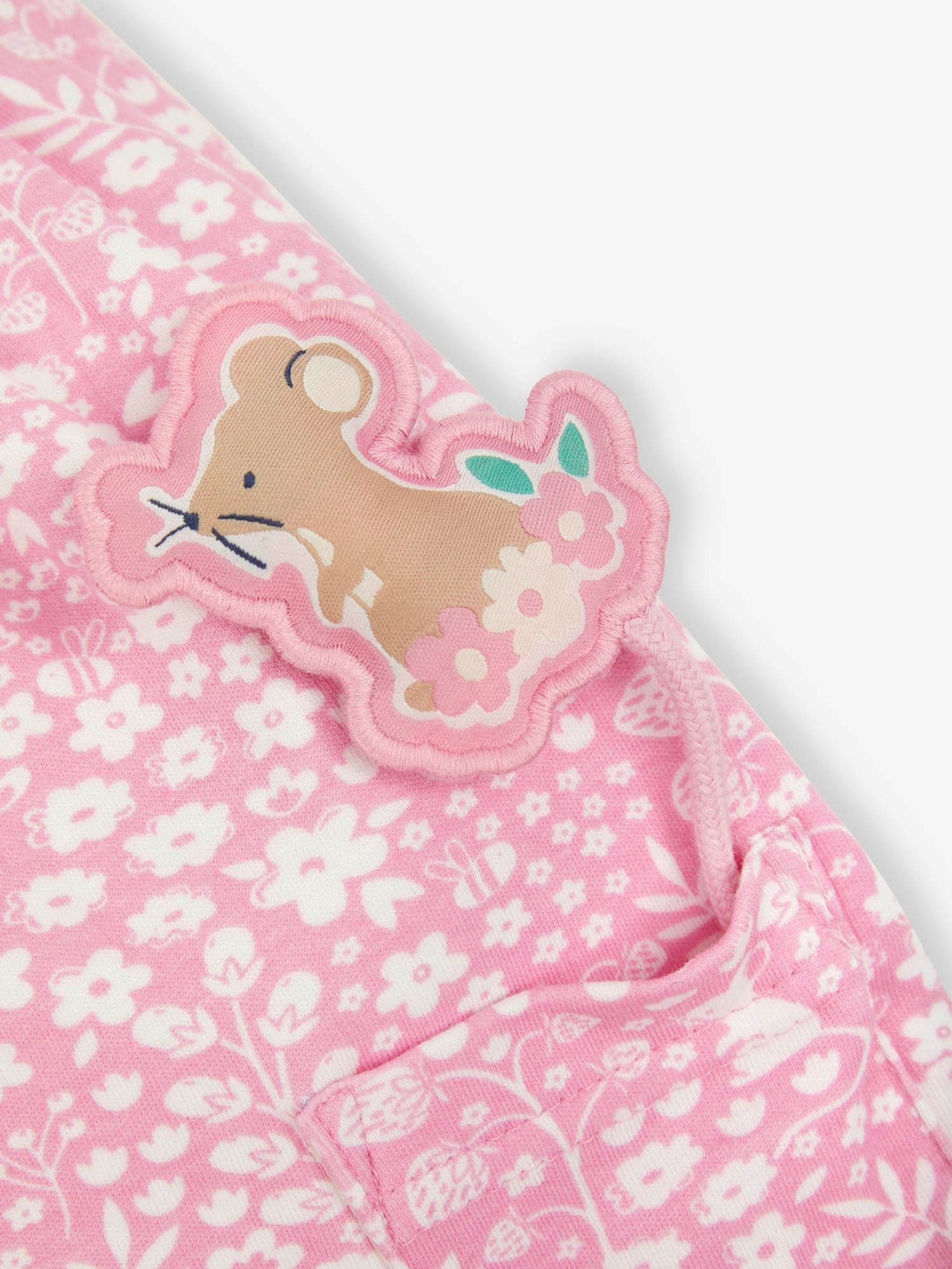 Pale Pink Mouse Floral Print With Pet In Pocket Peter Pan Dress - Image 5 of 6