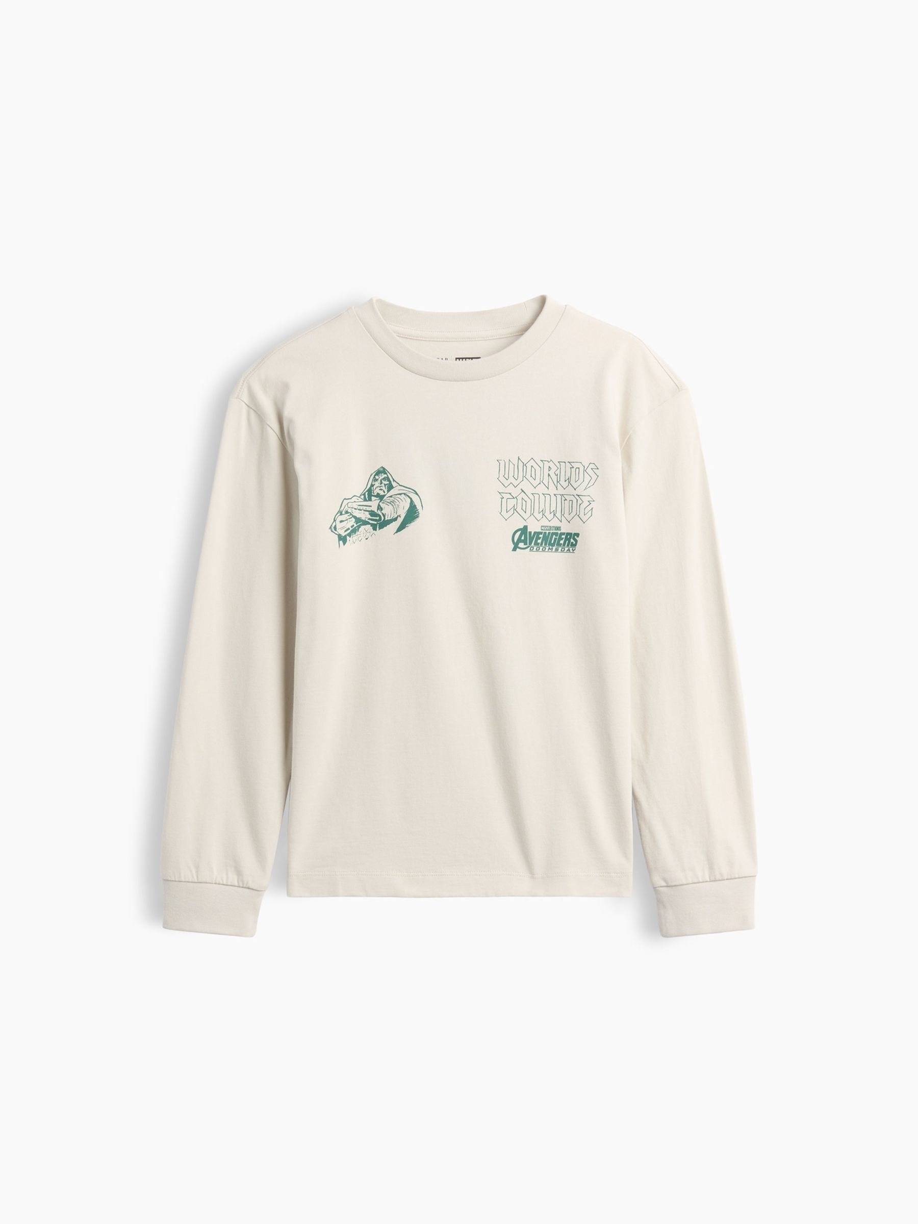 Cream Doomsday Marvel Relaxed Graphic Long Sleeve T-Shirt - Image 1 of 3