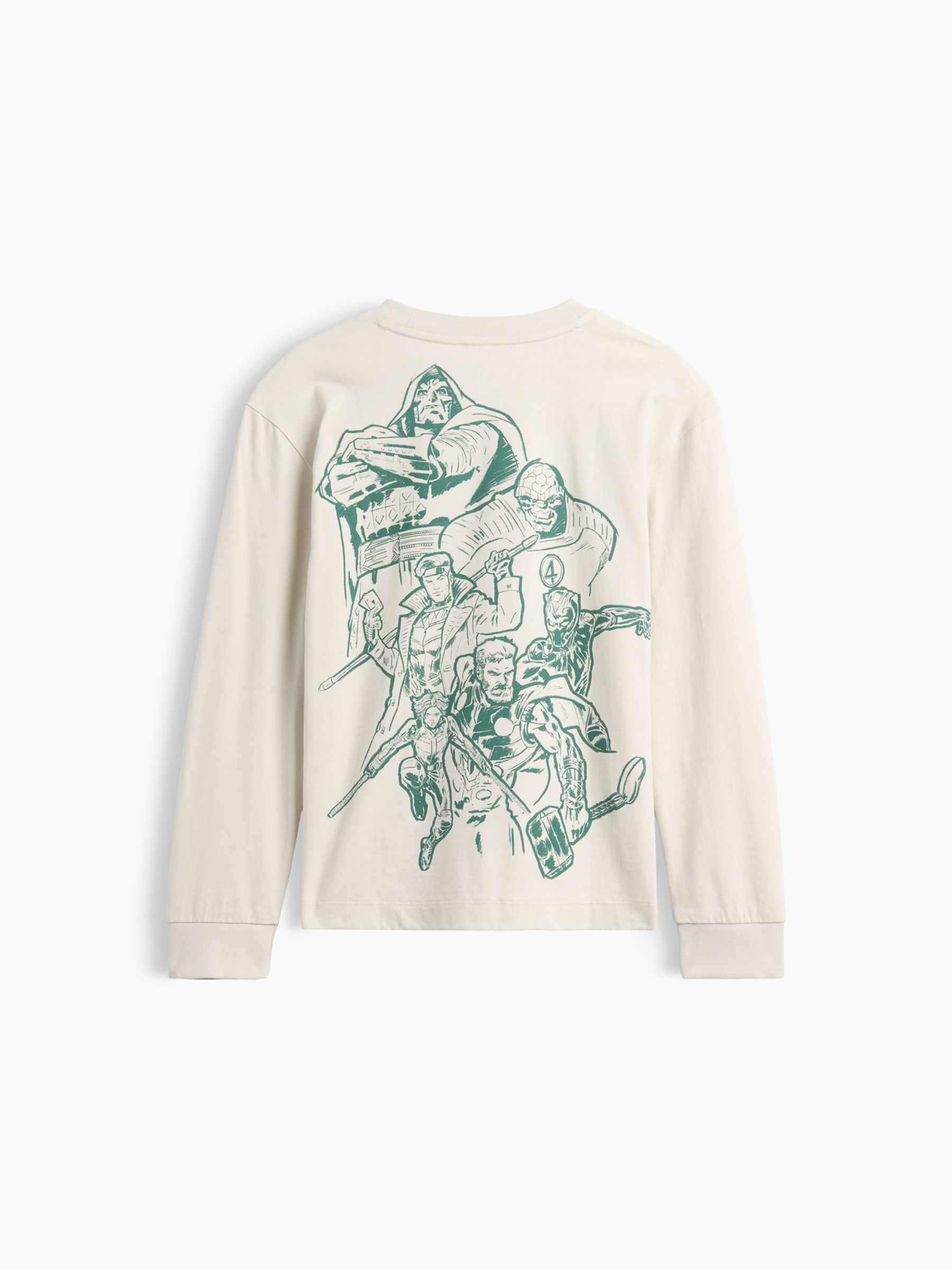 Cream Doomsday Marvel Relaxed Graphic Long Sleeve T-Shirt - Image 2 of 3