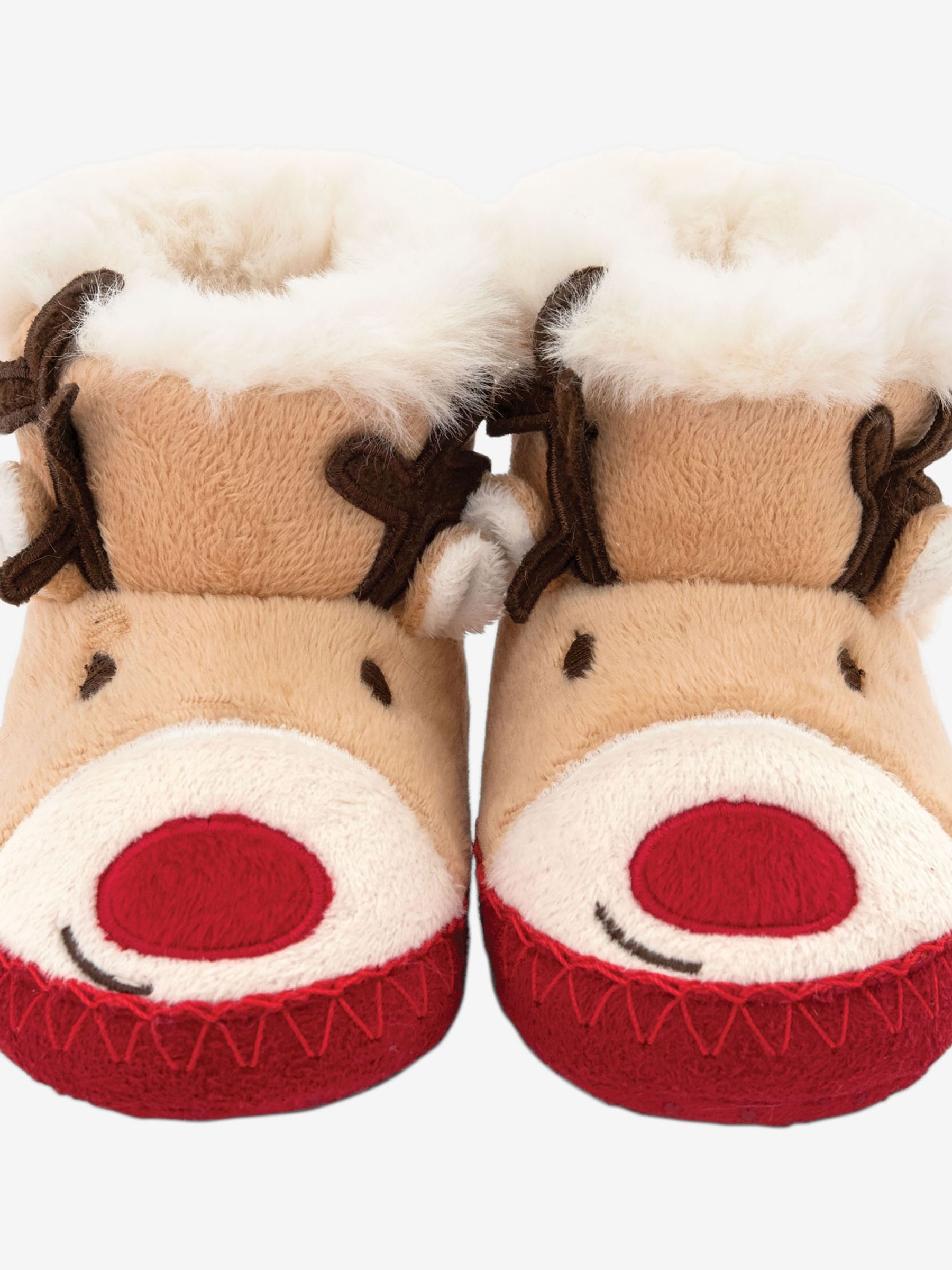Cosy Reindeer Slipper Boots in Fawn - Image 2 of 3