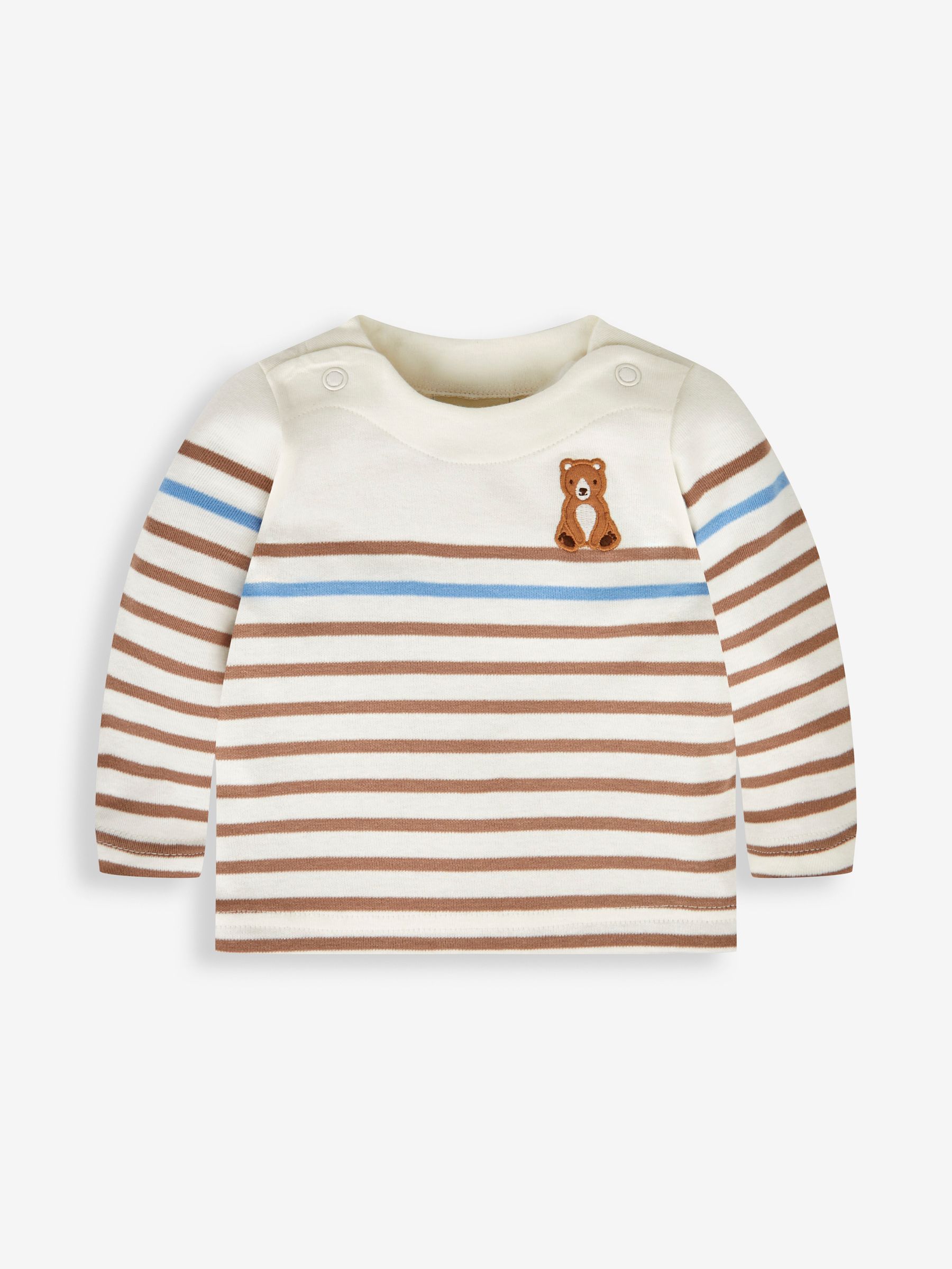 Blue Boys' Bear Embroidered Breton Top & Cosy Trousers Baby Set - Image 2 of 5