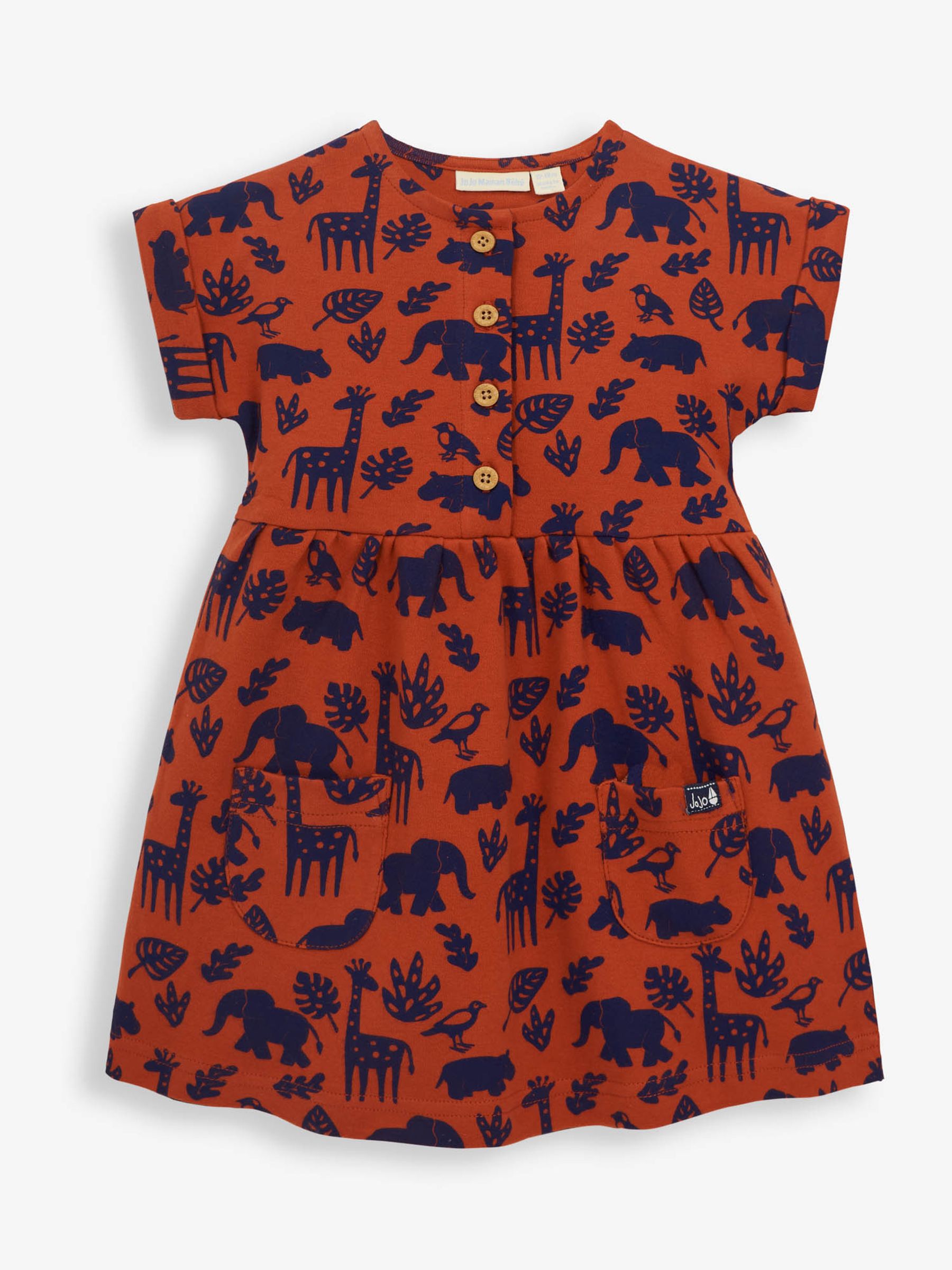 Rust Girls' Jungle Print Pet in Pocket Dress - Image 1 of 2