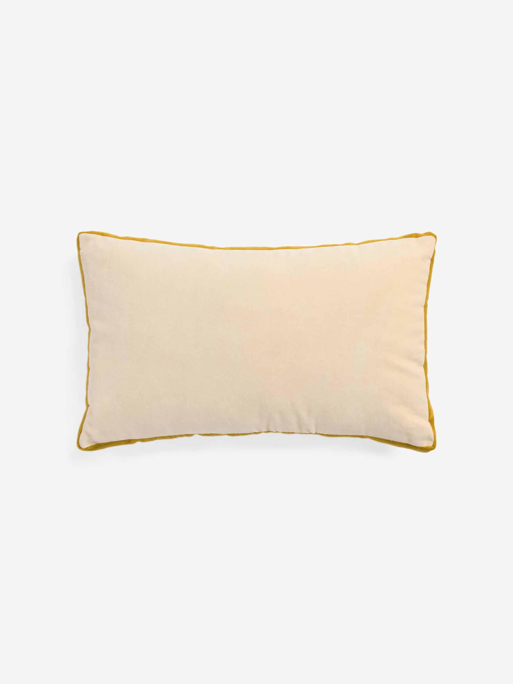 Petra Cotton Velvet Boxy Cushion in Cream - Image 5 of 5