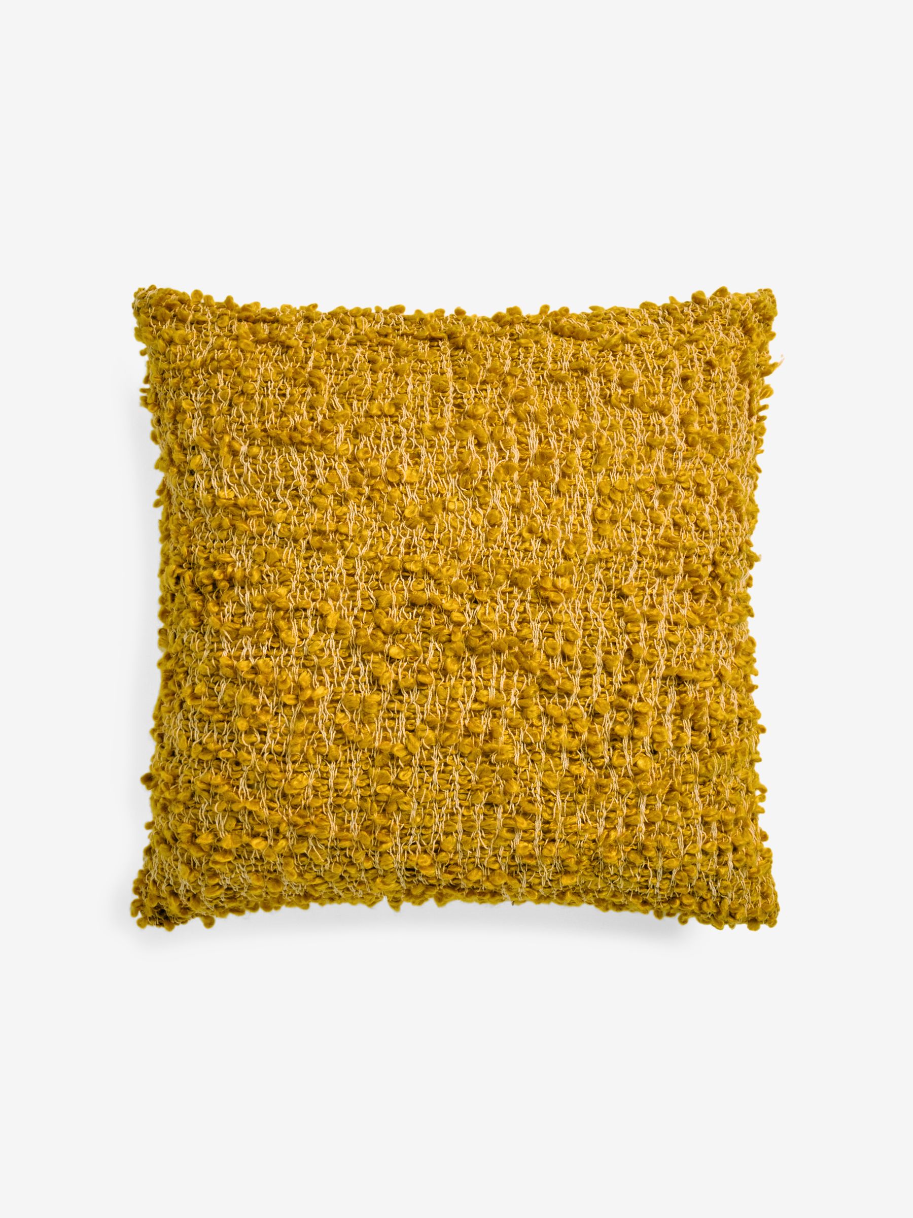 Agda Chunky Boucle Cushion in Ochre Yellow - Image 5 of 5