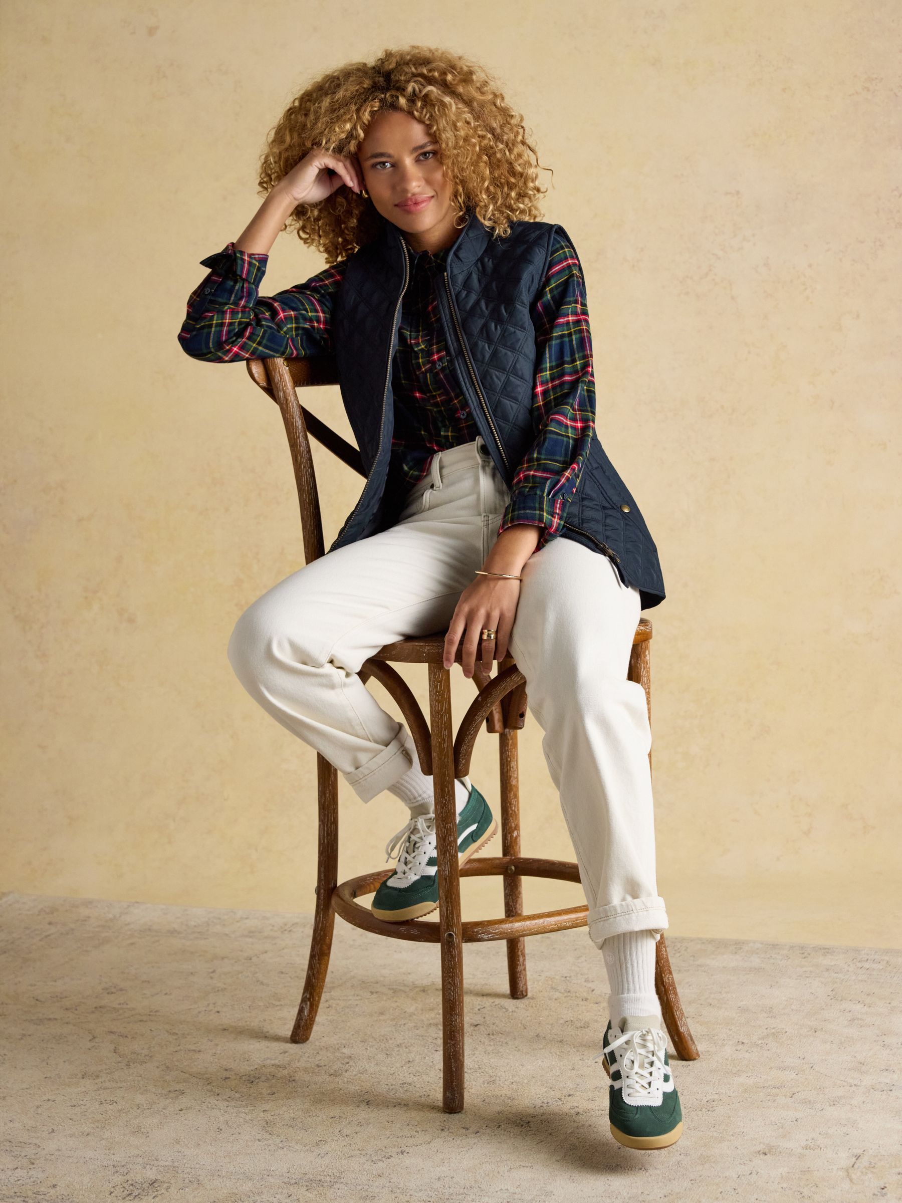 Minx Navy Blue Showerproof Diamond Quilted Gilet - Image 10 of 10