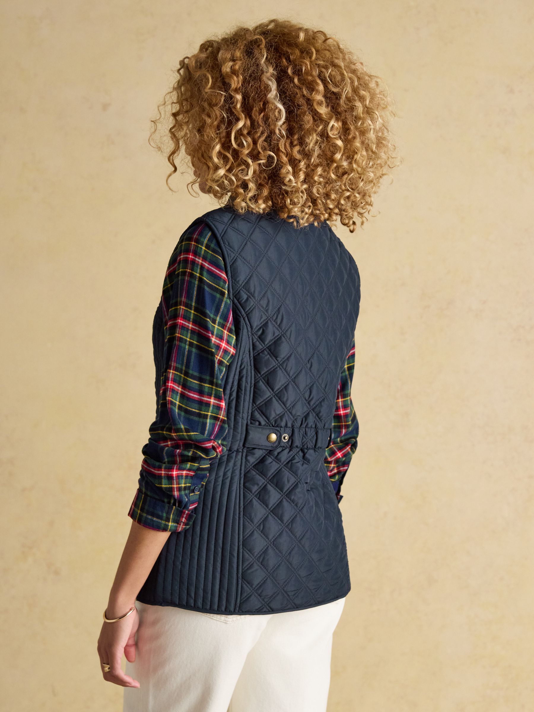 Minx Navy Blue Showerproof Diamond Quilted Gilet - Image 2 of 10 Minx Navy Blue Showerproof Diamond Quilted Gilet - Image 2 of 10