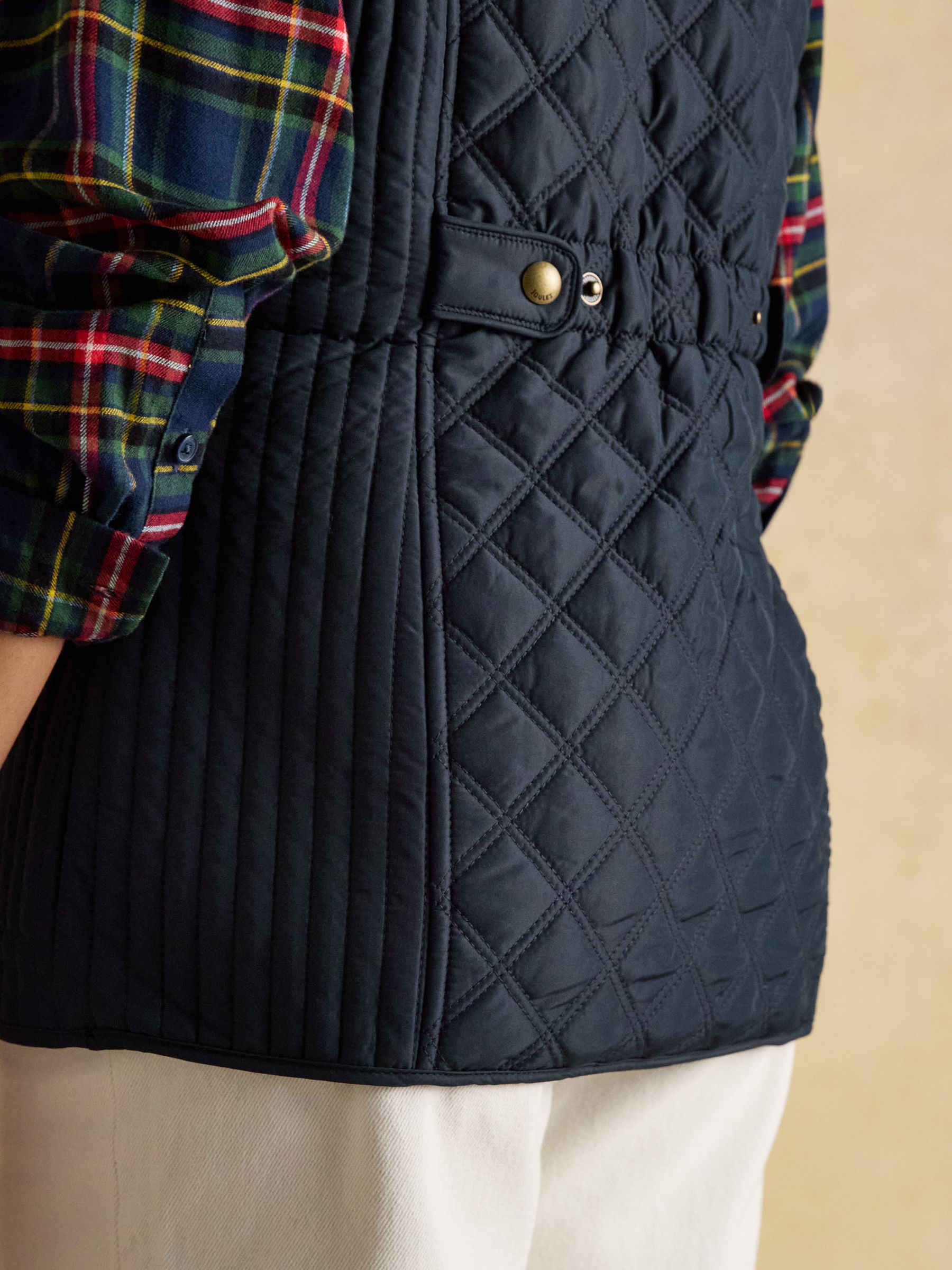Minx Navy Blue Showerproof Diamond Quilted Gilet - Image 5 of 10