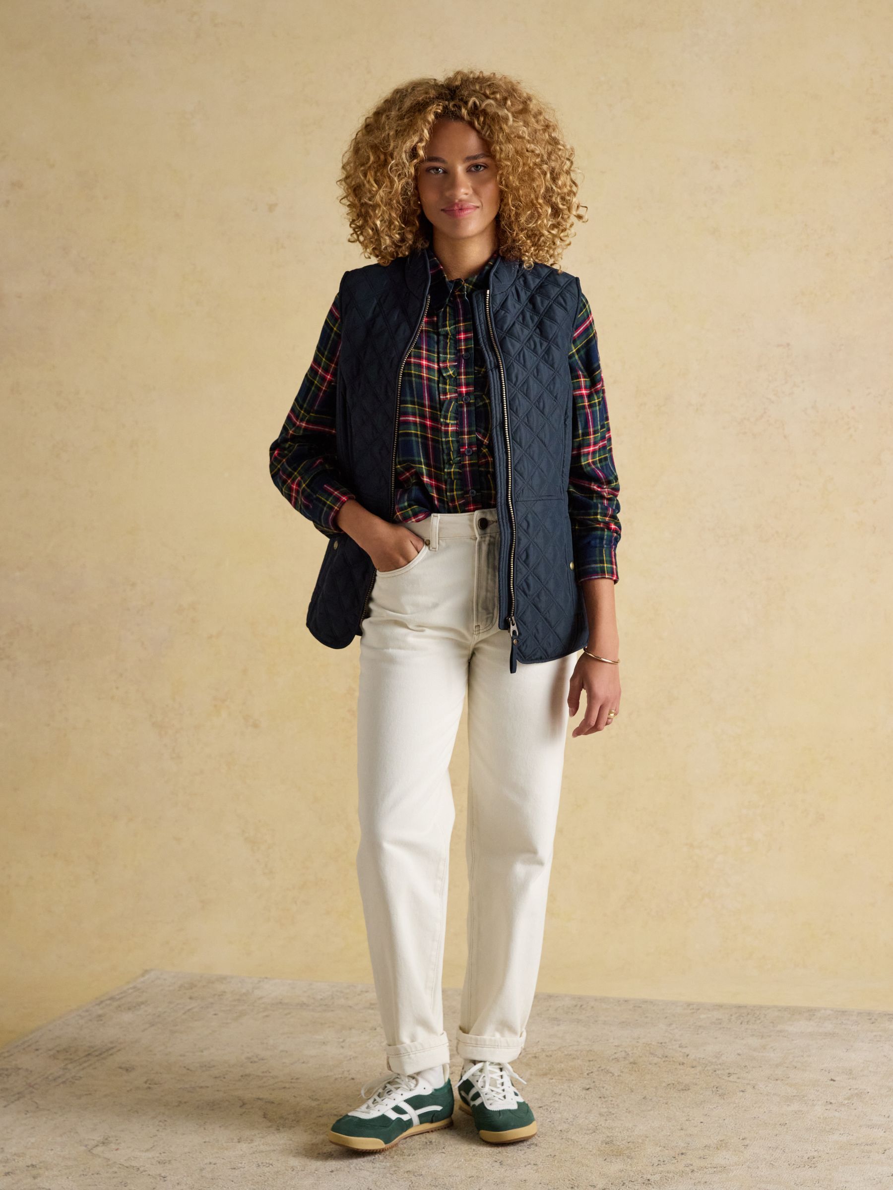 Minx Navy Blue Showerproof Diamond Quilted Gilet - Image 8 of 10