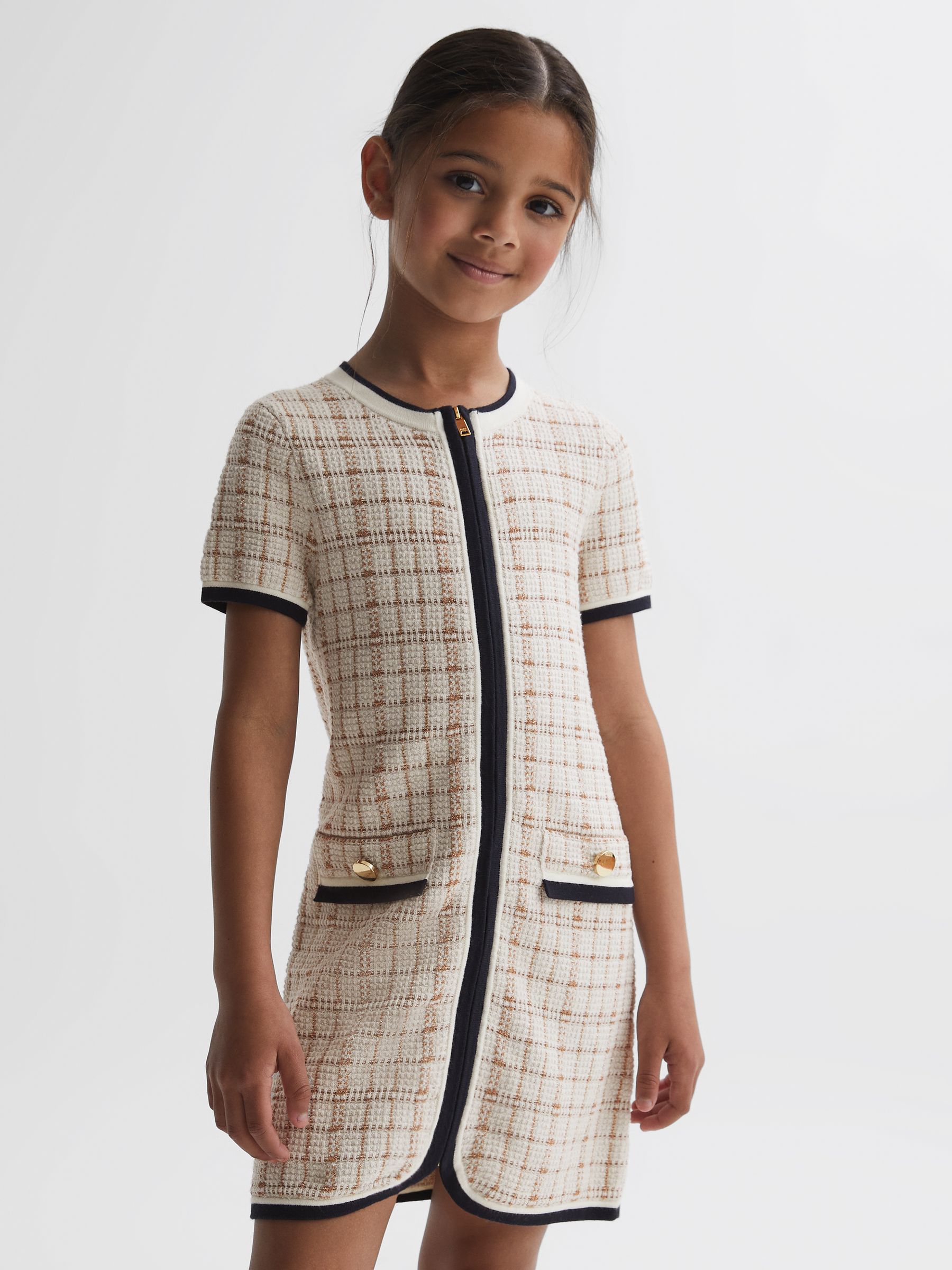 9-14 yrs Twill Short Sleeve Dress in Pink - Image 3 of 6