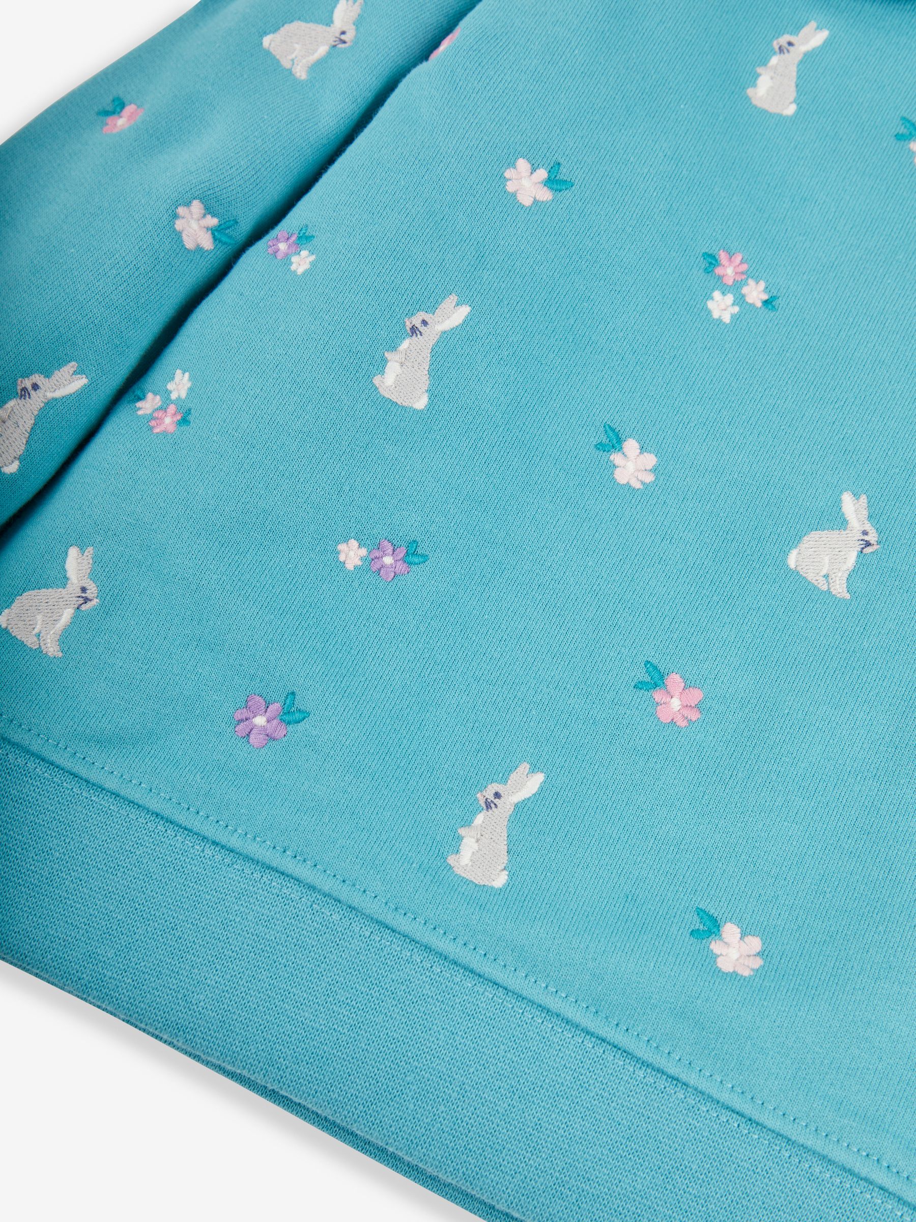 Duck Egg Girls' Bunny Embroidered Sweatshirt With Collar - Image 3 of 3