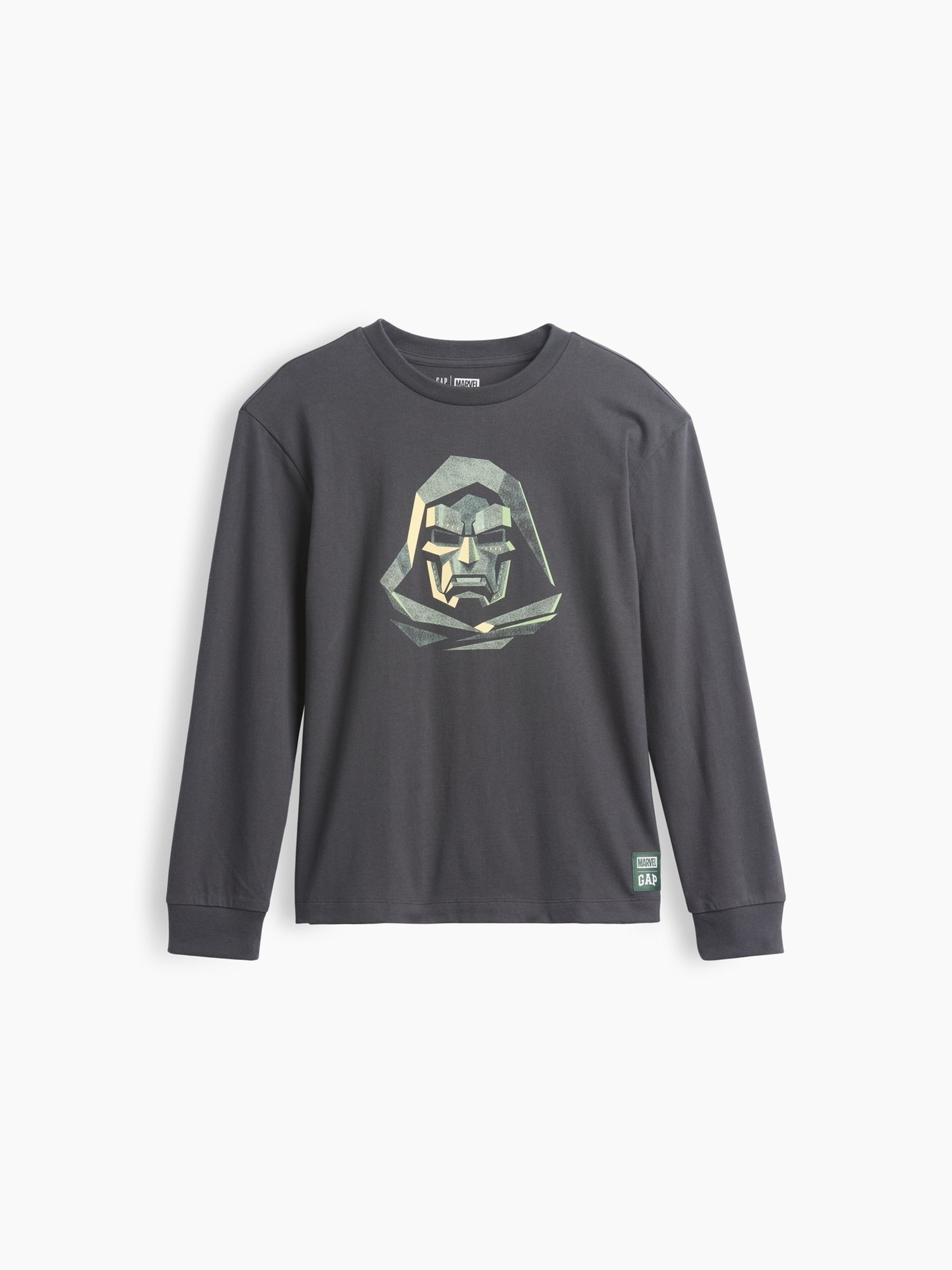 Charcoal Dr Doom Marvel Relaxed Graphic Long Sleeve T-Shirt - Image 1 of 3