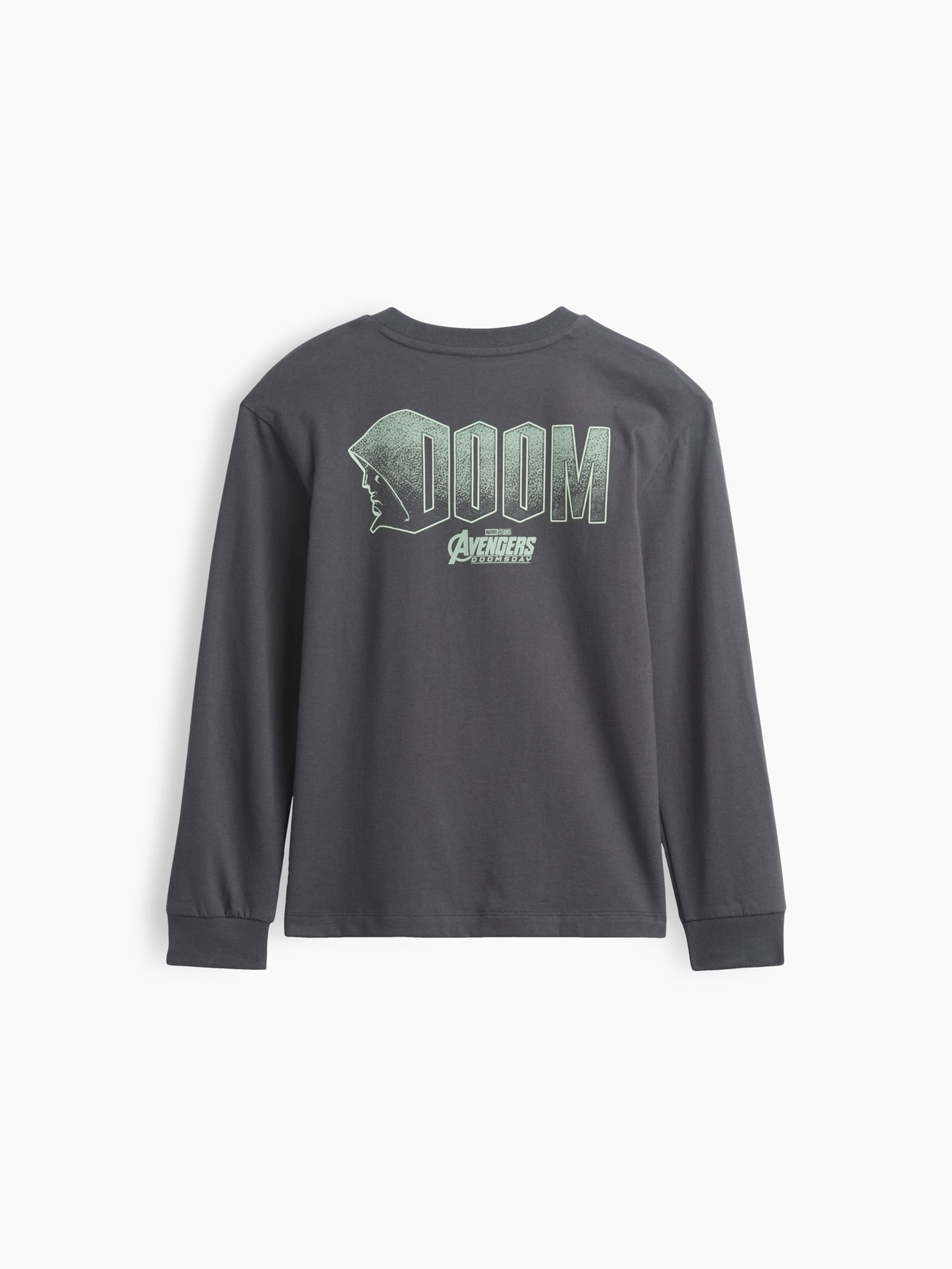 Charcoal Dr Doom Marvel Relaxed Graphic Long Sleeve T-Shirt - Image 2 of 3