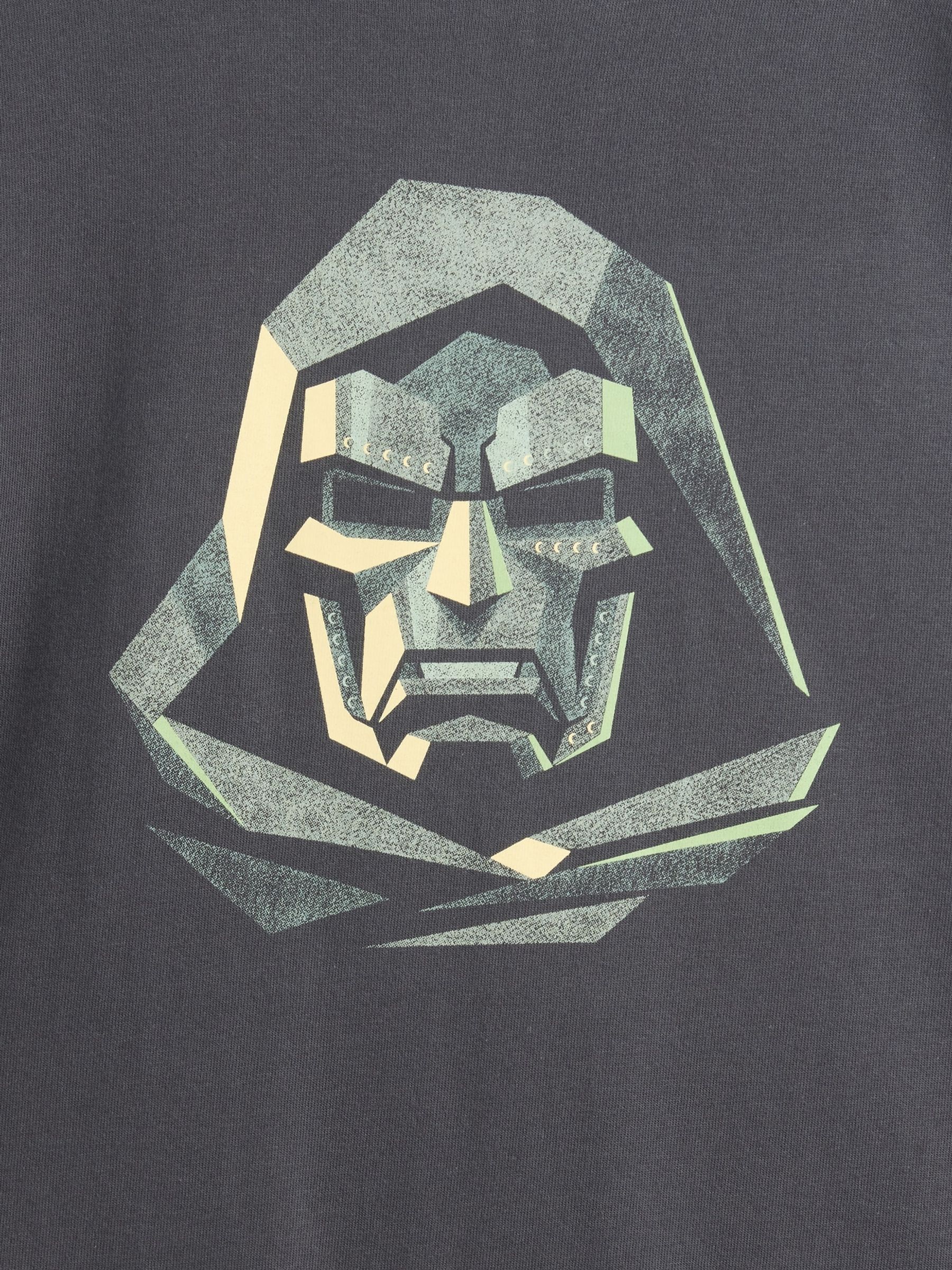 Charcoal Dr Doom Marvel Relaxed Graphic Long Sleeve T-Shirt - Image 3 of 3