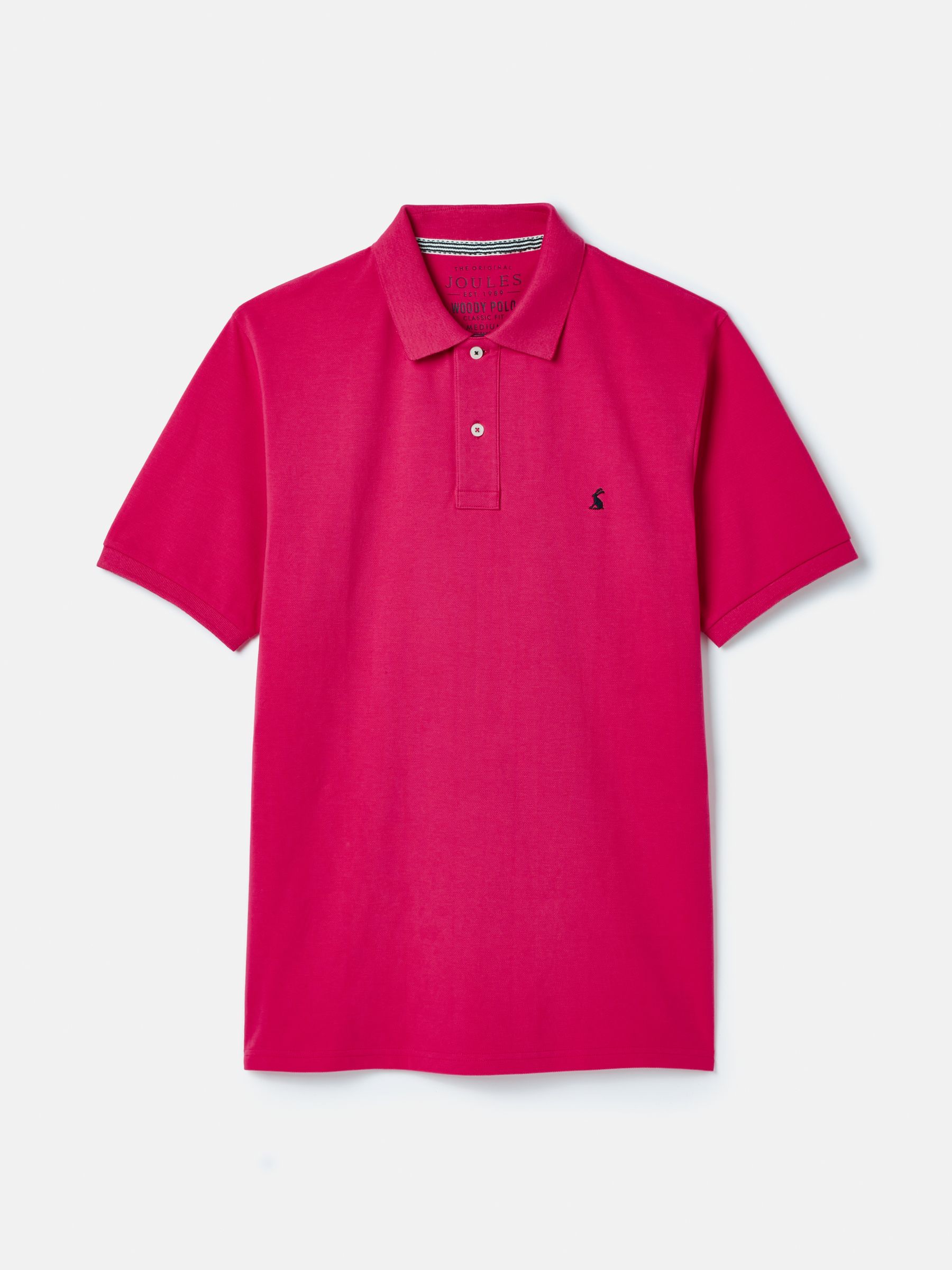 Woody Pink Regular Fit Cotton Pique Polo Shirt | Joules