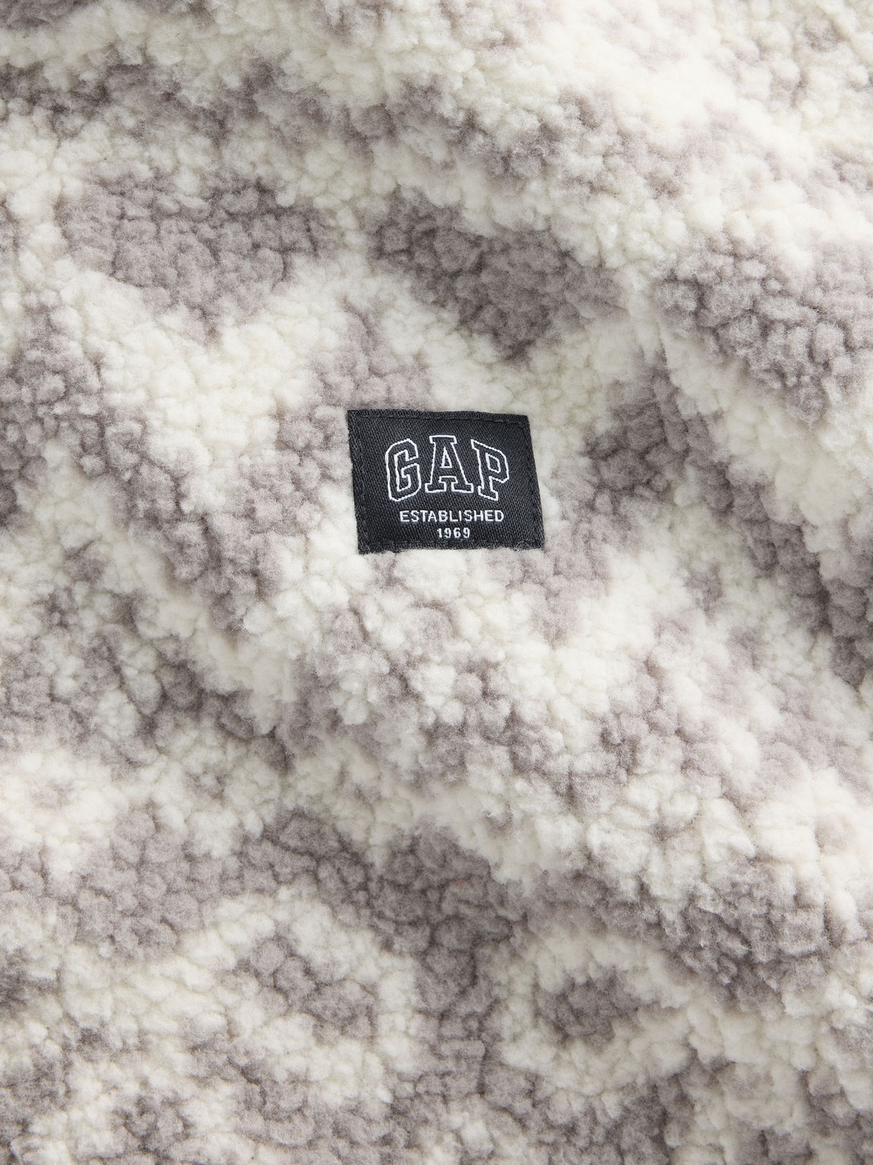 Brown Fair Isle Sherpa Quarter-Zip Fleece - Image 2 of 2