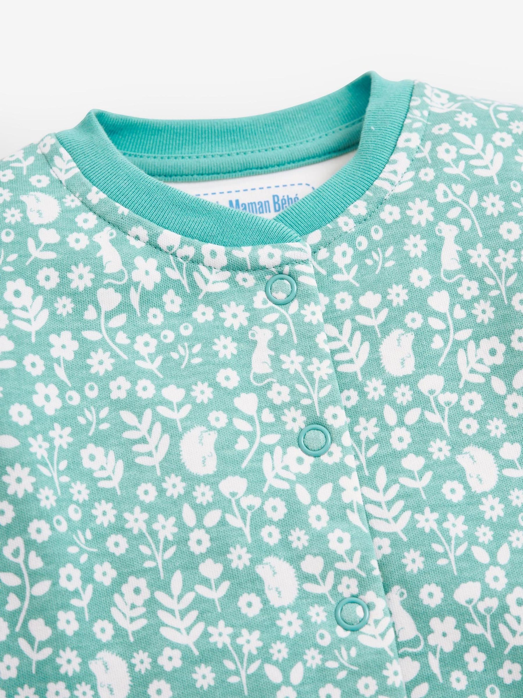 Pink 2-Pack Ditsy Sleepsuits - Image 3 of 5